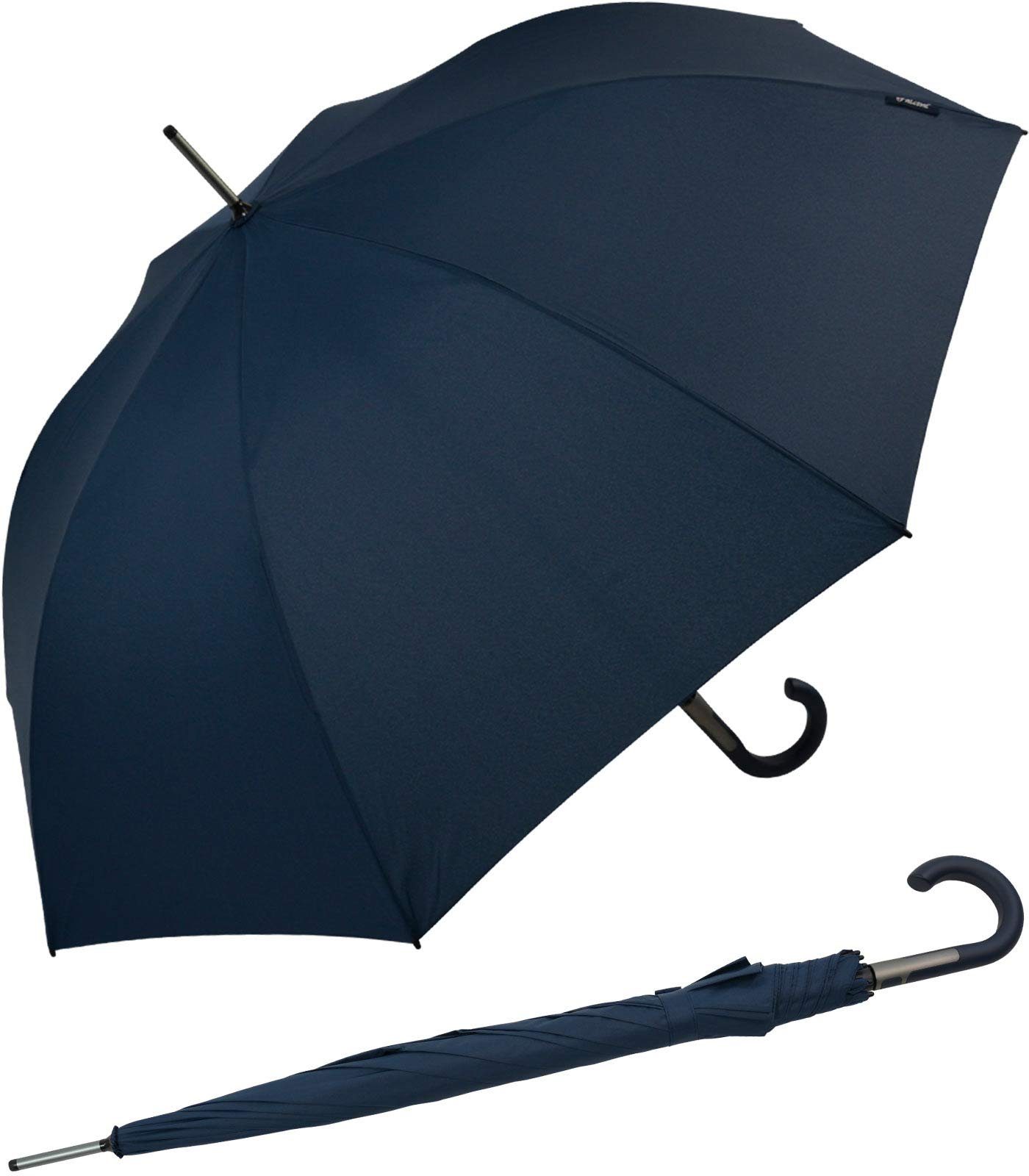 Verkäufe und Einkäufe Impliva Langregenschirm Falcone® Automatik Fiberglas groß und XXL leicht blau Rundhakengriff