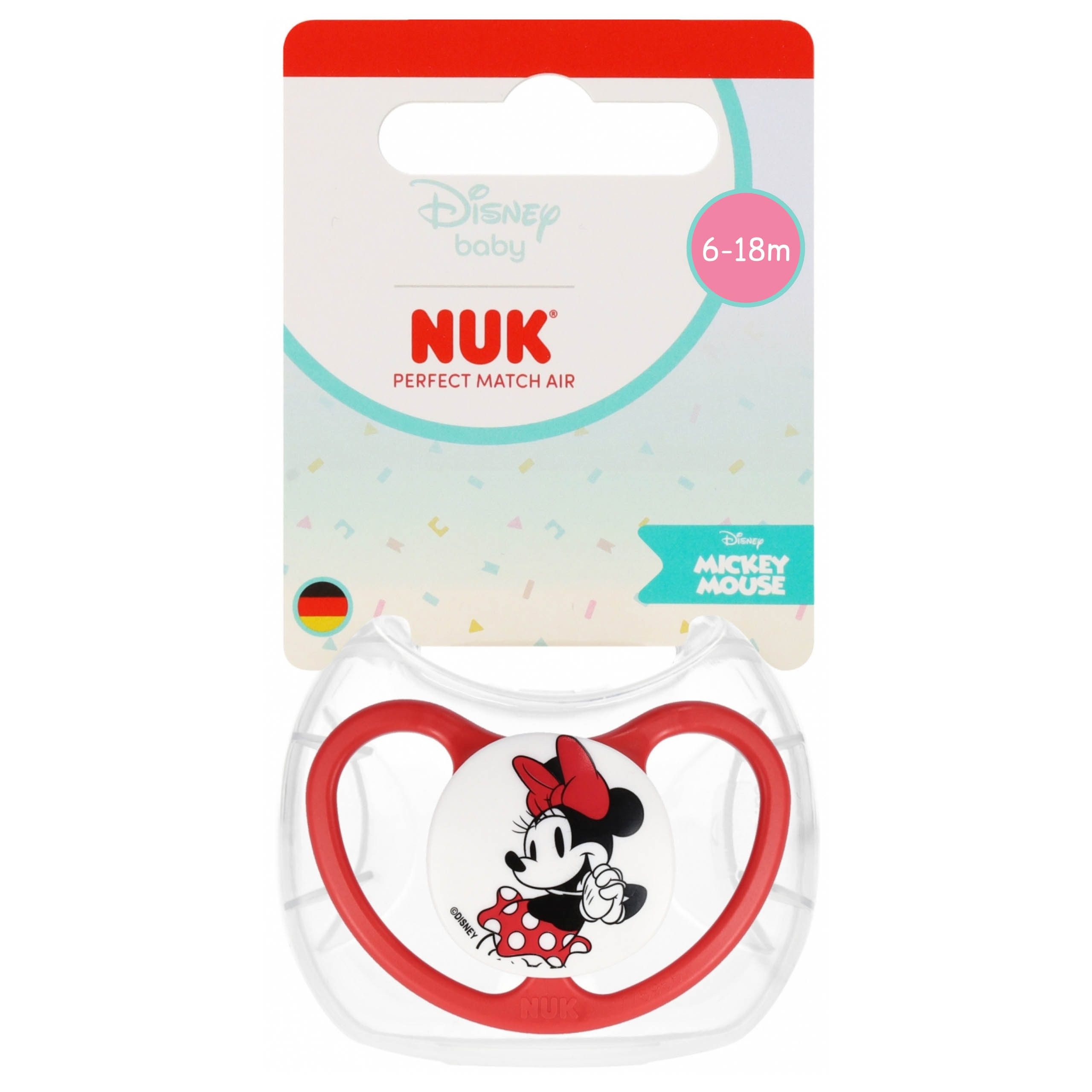 NUK Schnuller NUK Minnie Mouse Schnuller Silikon 6–18 Monate mit Etui