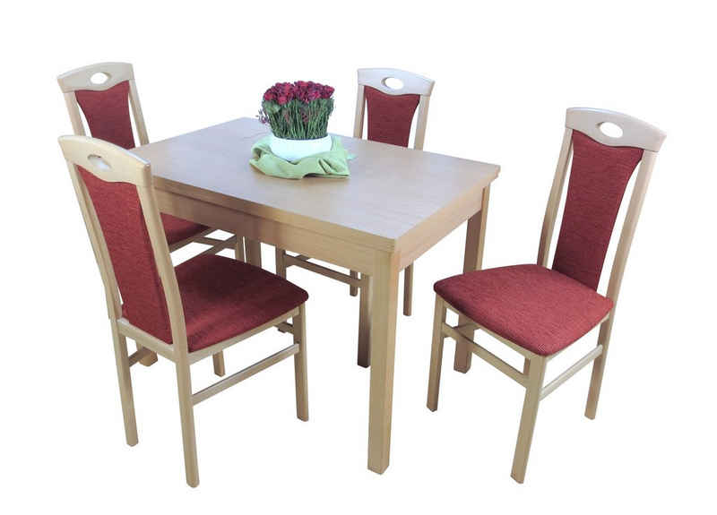 moebel-direkt-online Essgruppe »Janina«, (Spar-Set, Tischgruppe 5tlg), Tisch mit 4 Stühlen
