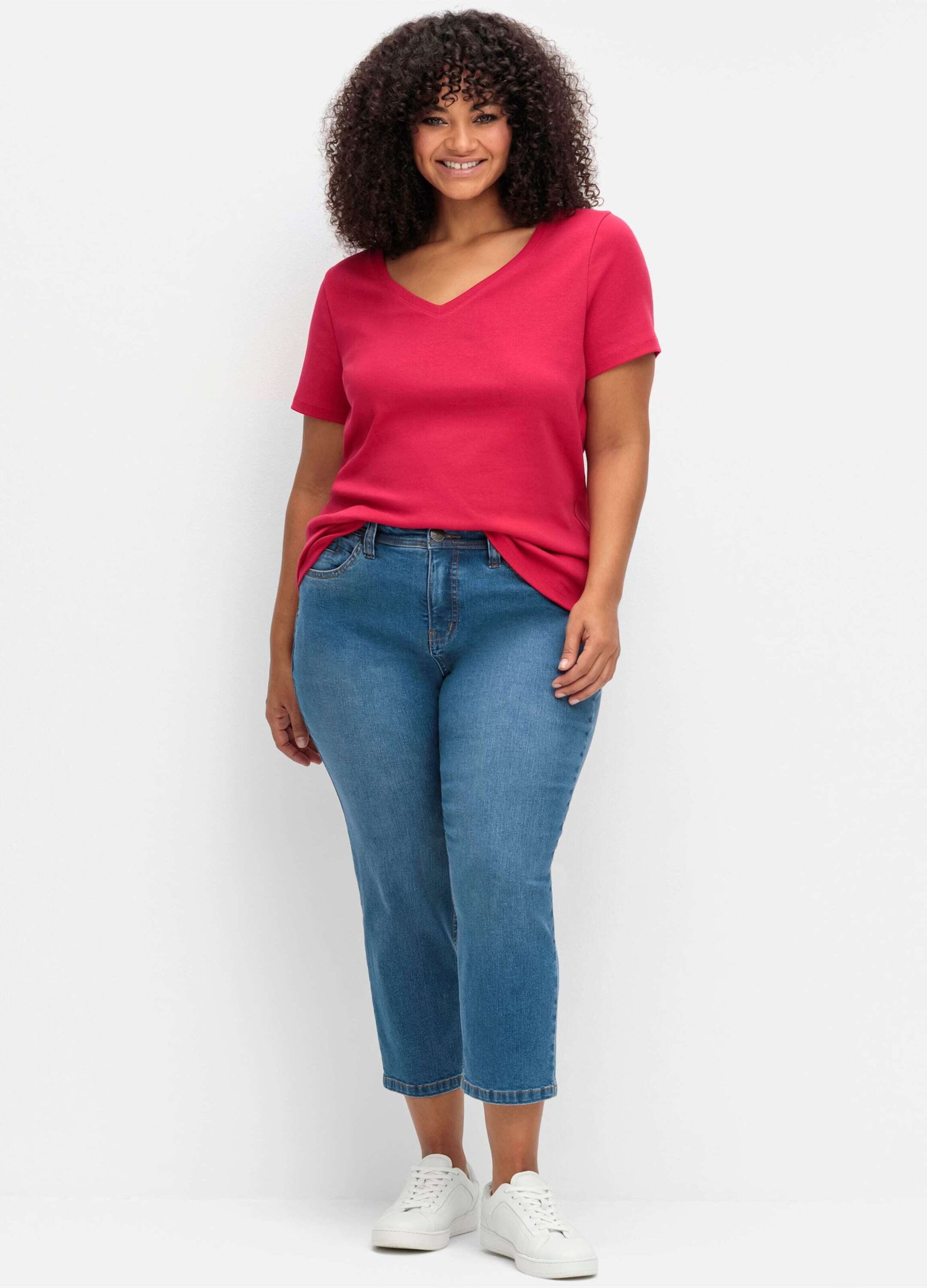 Sheego Jeansshorts 7/8-Jeans normal