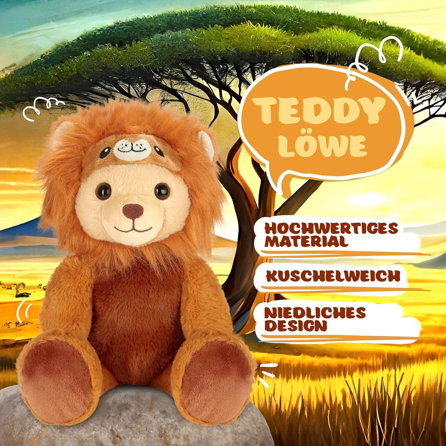 BRUBIES Kuscheltier Teddy Löwe - 25 cm Teddybär im Löwenkostüm mit Kapuze ( günstig online kaufen