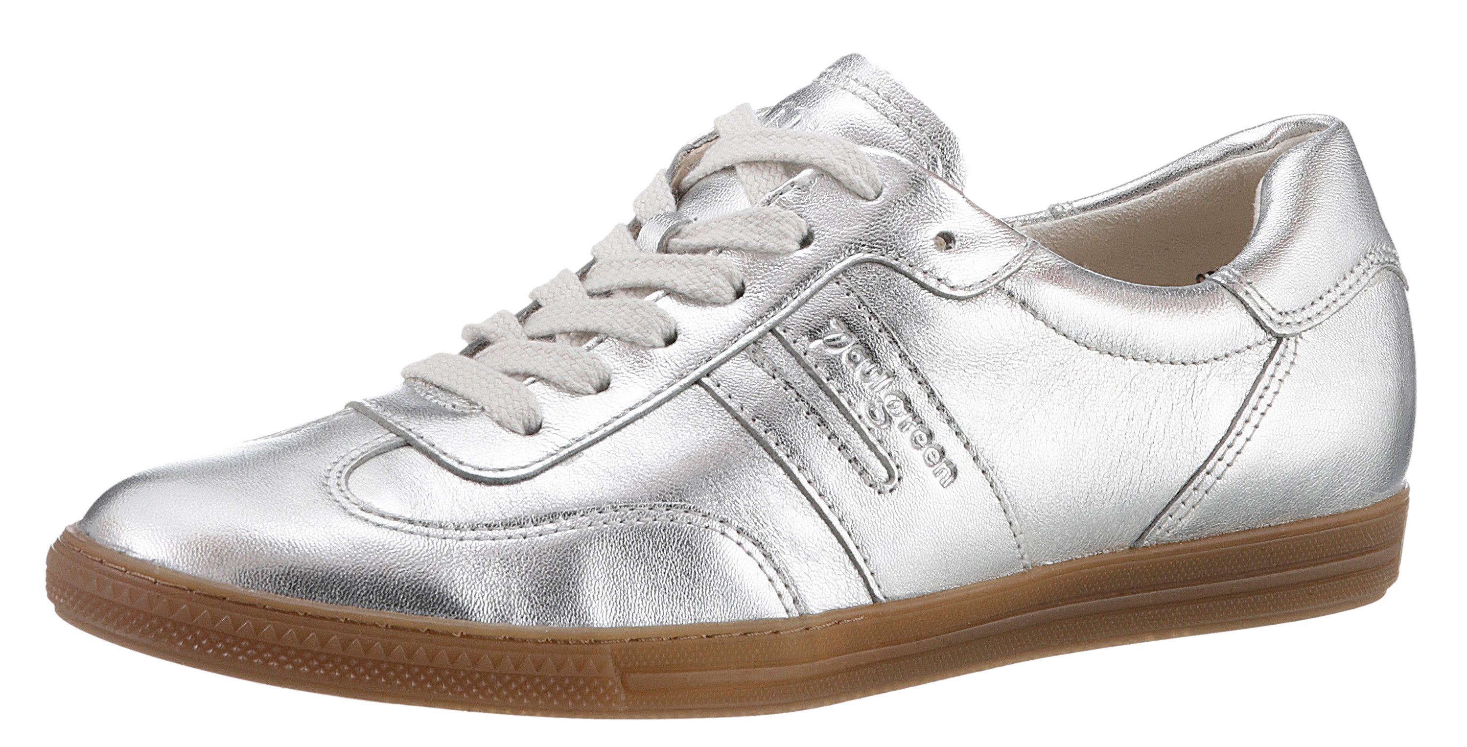 Paul Green Sneaker, Schnürschuh, Freizeitschuh, Halbschuh in Metallic-Optik