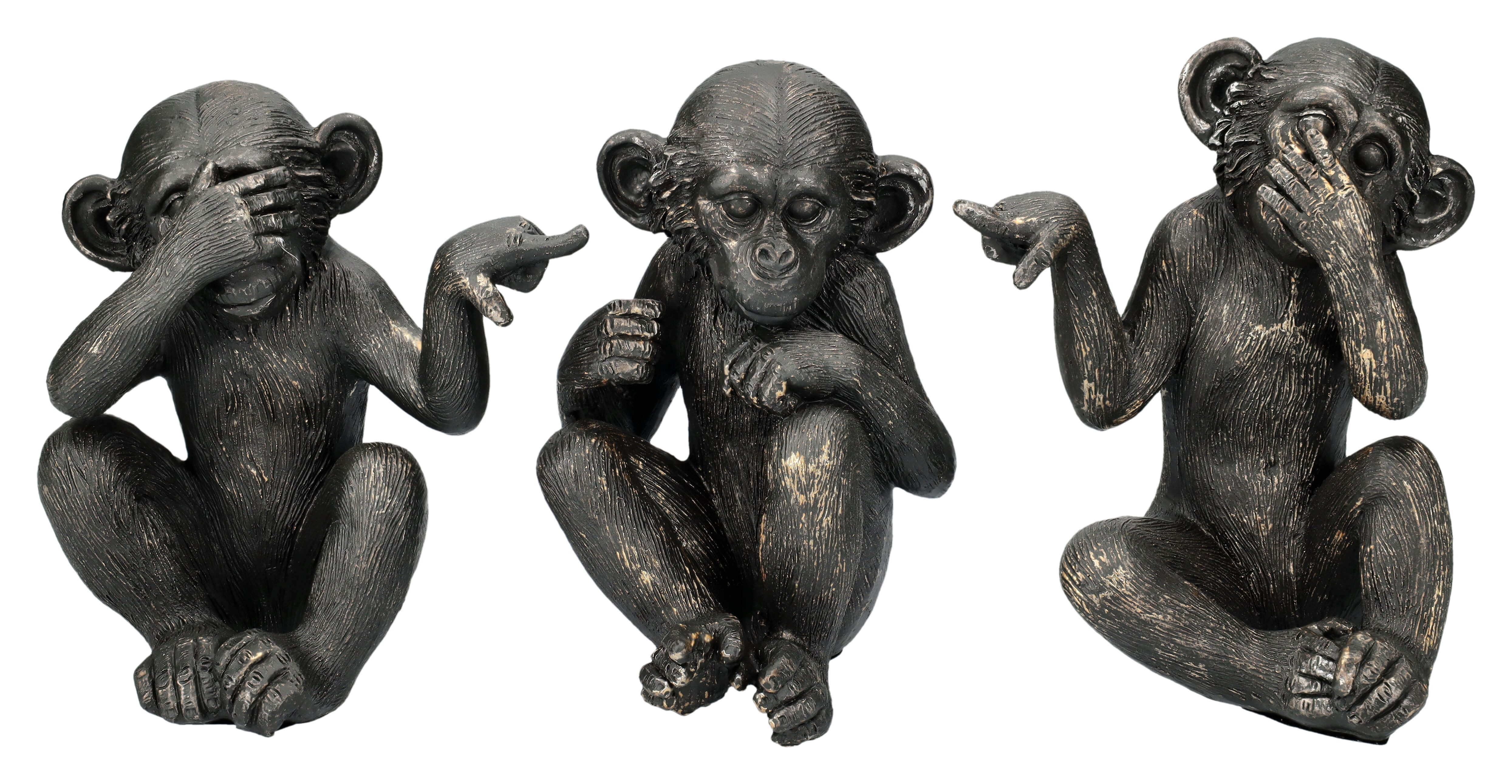 Figuren Shop GmbH Tierfigur Schimpansen Baby Figuren - Nichts Böses klein - Tierfigur Affenfiguren