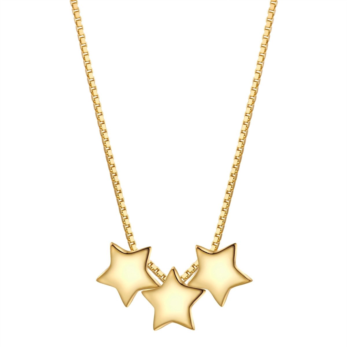 Silberkette Sterne gelbgold