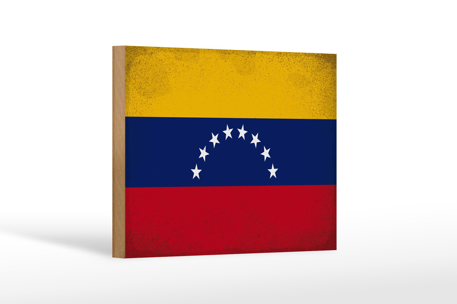 Femer GmbH Holzbild Flagge Venezuela 18x12cm Flag Venezuela Vintage, Flaggen (1 St), Glatte Holzfaserplatte (MDF), vorn beschichtet