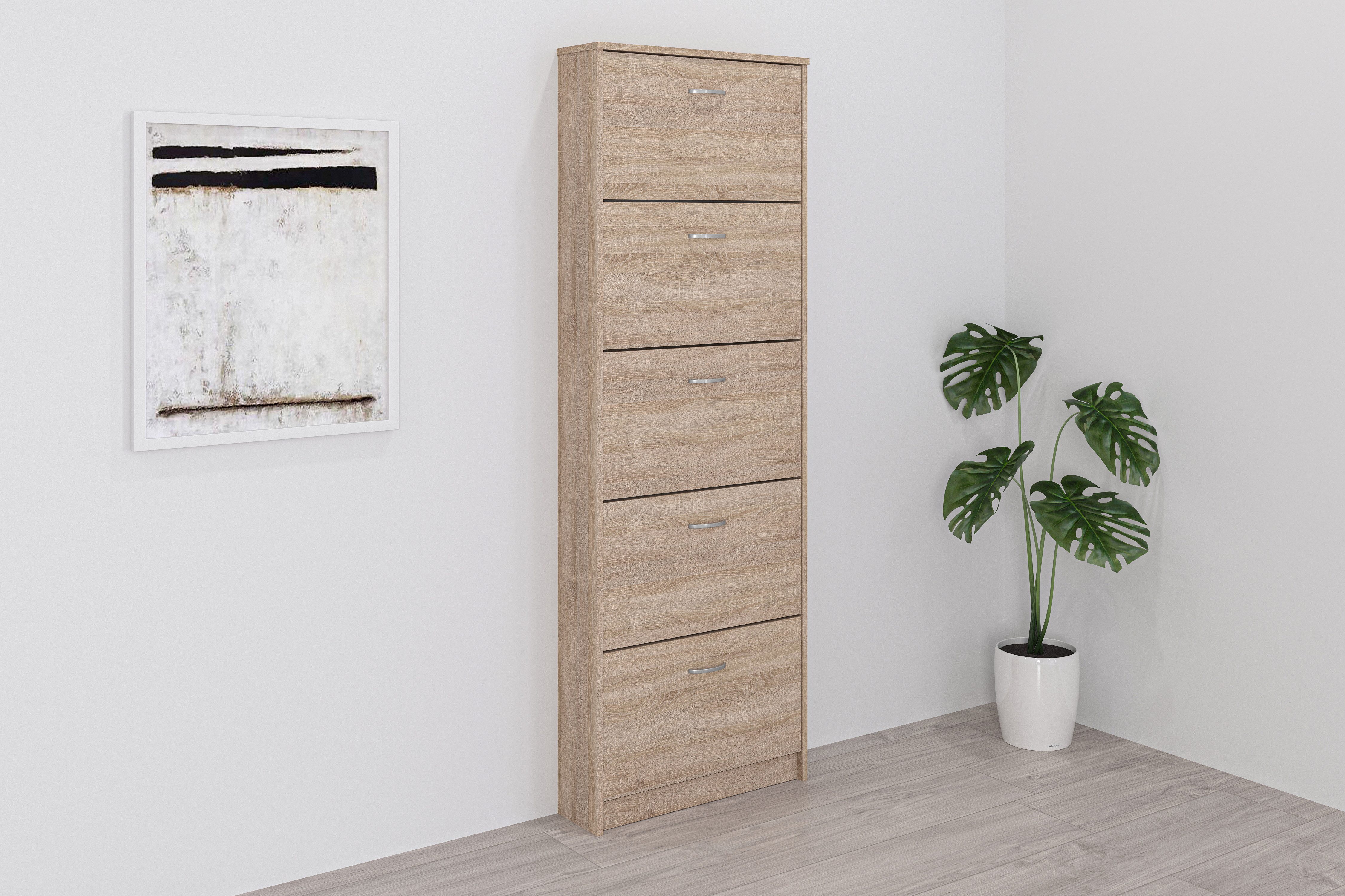 FMD Schuhschrank Step 5 Schuhkipper mit 5 Schuhklappen, Höhe 168,5 cm, Tiefe 17 cm