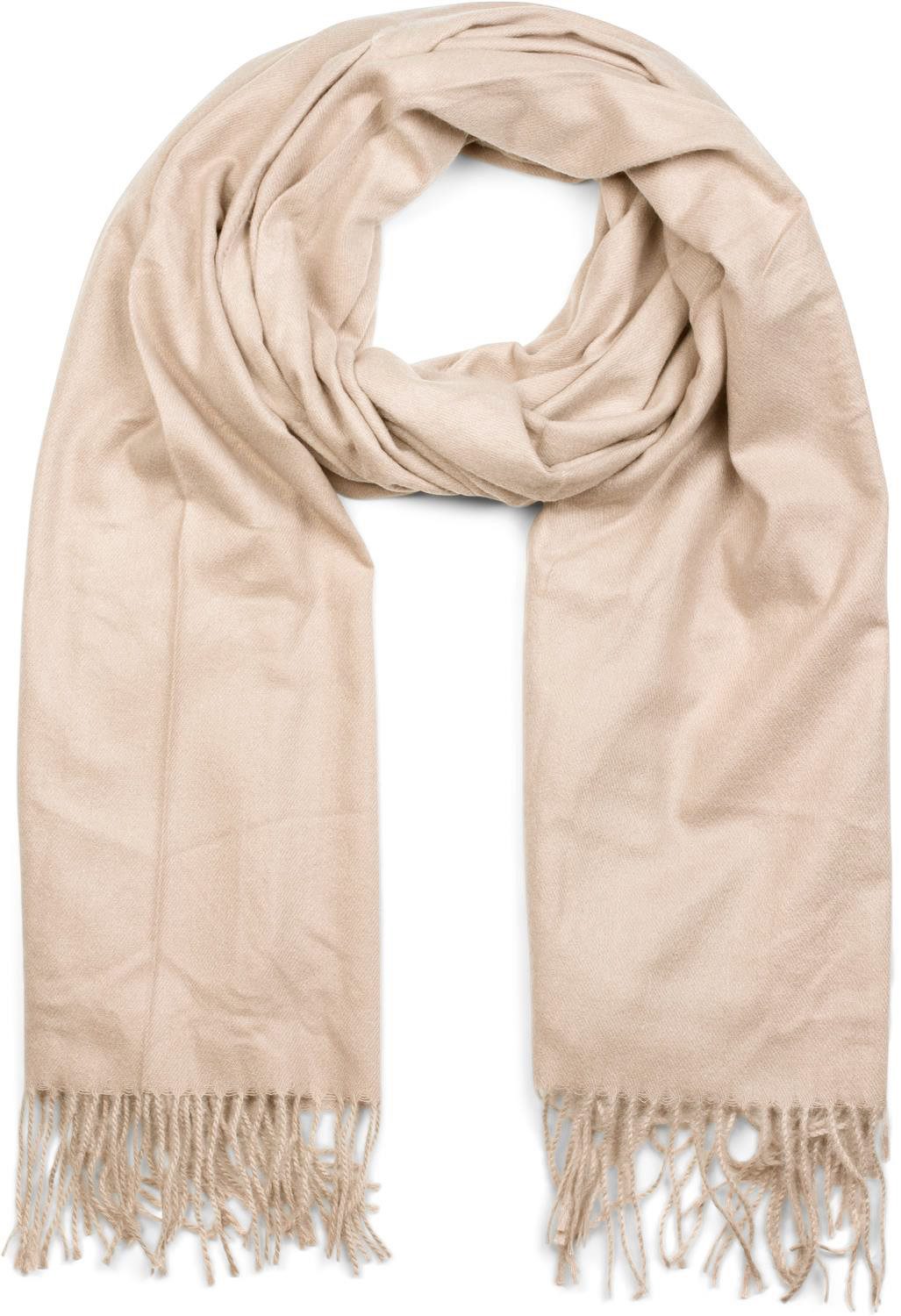 styleBREAKER Modeschal Weicher Schal Uni mit Fransen, (1-St)
