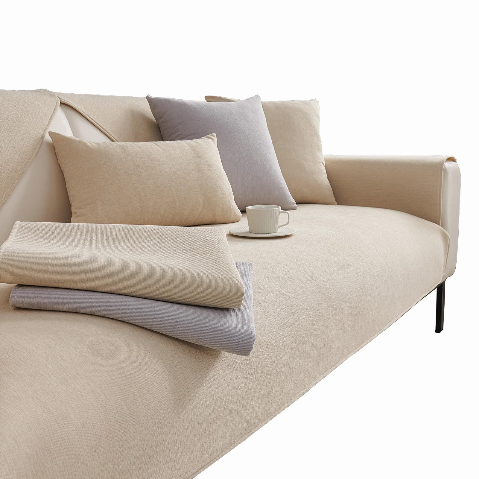 Agger Sofaschoner Sofa Überzug Weiche Chenille Sofabezug Hund Katze Sofaschoner, Anti Rutsch Vintage Couch Überzug für 1 2 3 4 Sitzer Sofa