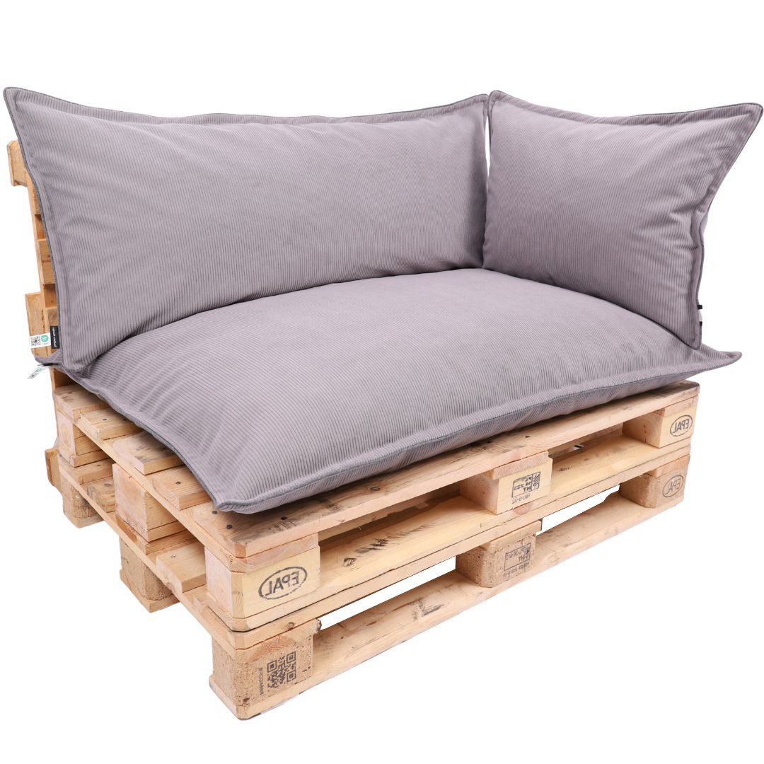 TexDeko Palettenkissen TexDeko Cord 3-TLG Palettenkissen-Set wasserabweisend, 1x Palettenkissen+1x Rückenkissen+1x Seitenkissen, Premium Qualität