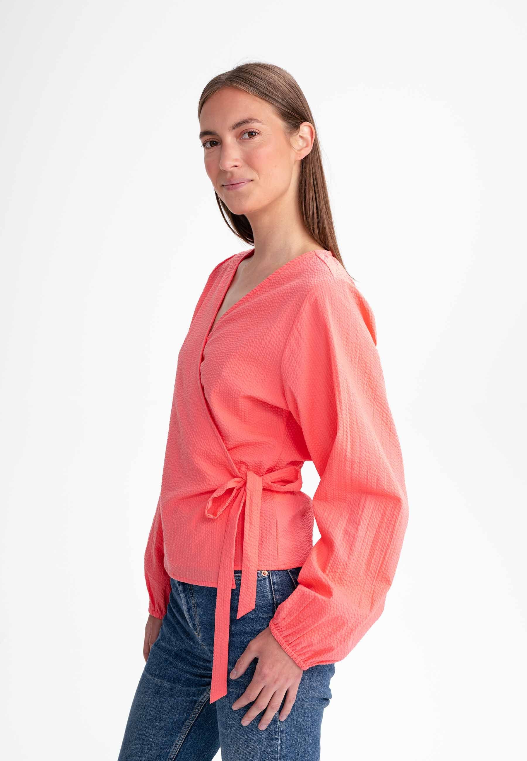 MELA Langarmbluse Damen Wickelbluse LILAM clean günstig online kaufen