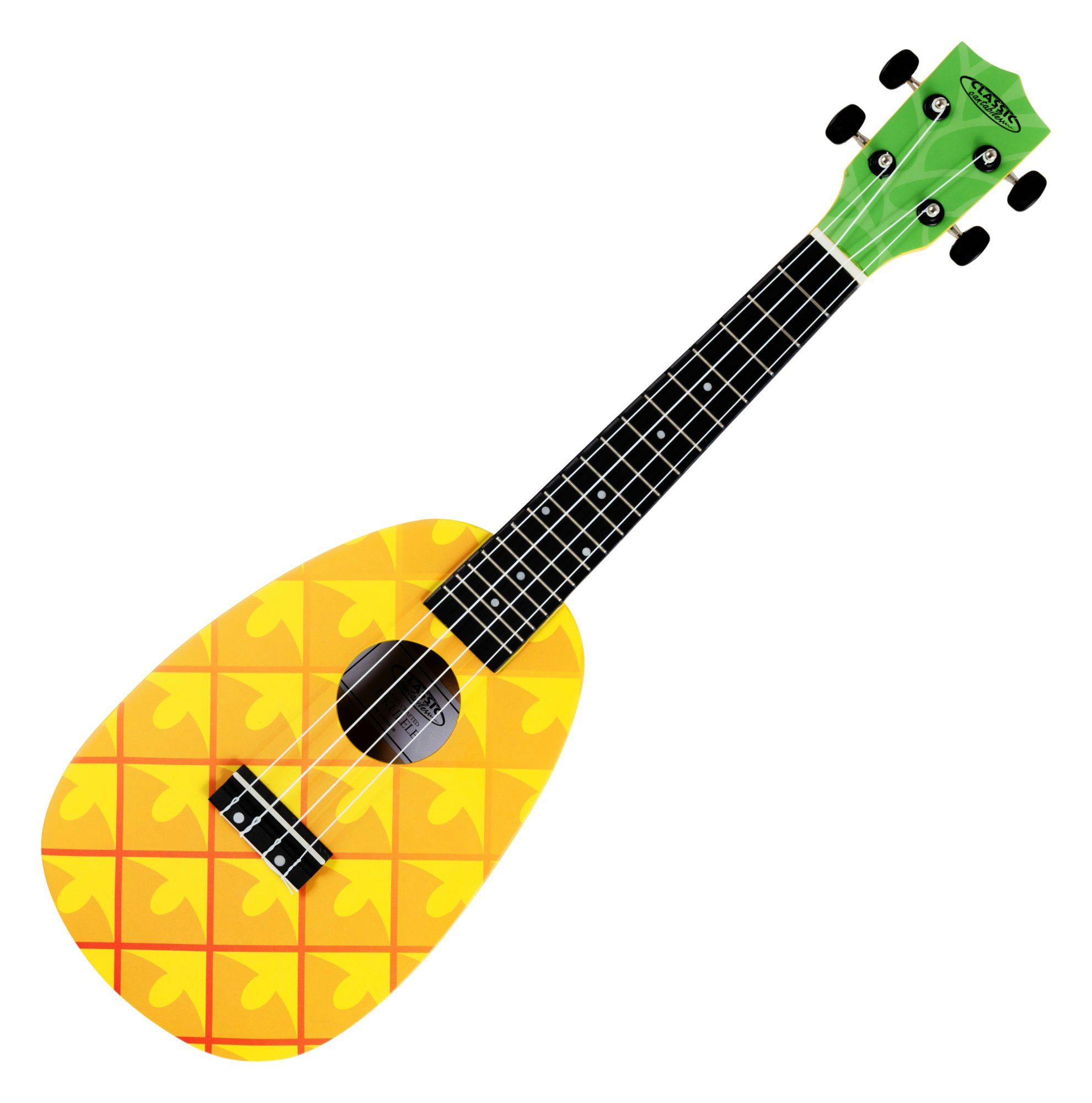 Classic Cantabile Ukulele UC-240, Konzert-Ukulele Pineapple, Inklusive Gigbag, Leichtgängige Gitarren-Mechanik