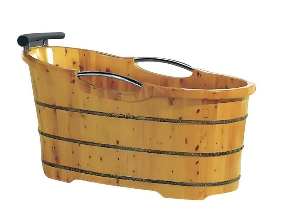 Xlmoebel Badewanne XLMOEBEL Freistehende Holzbadewanne in elegantem Braun, Made in Europa