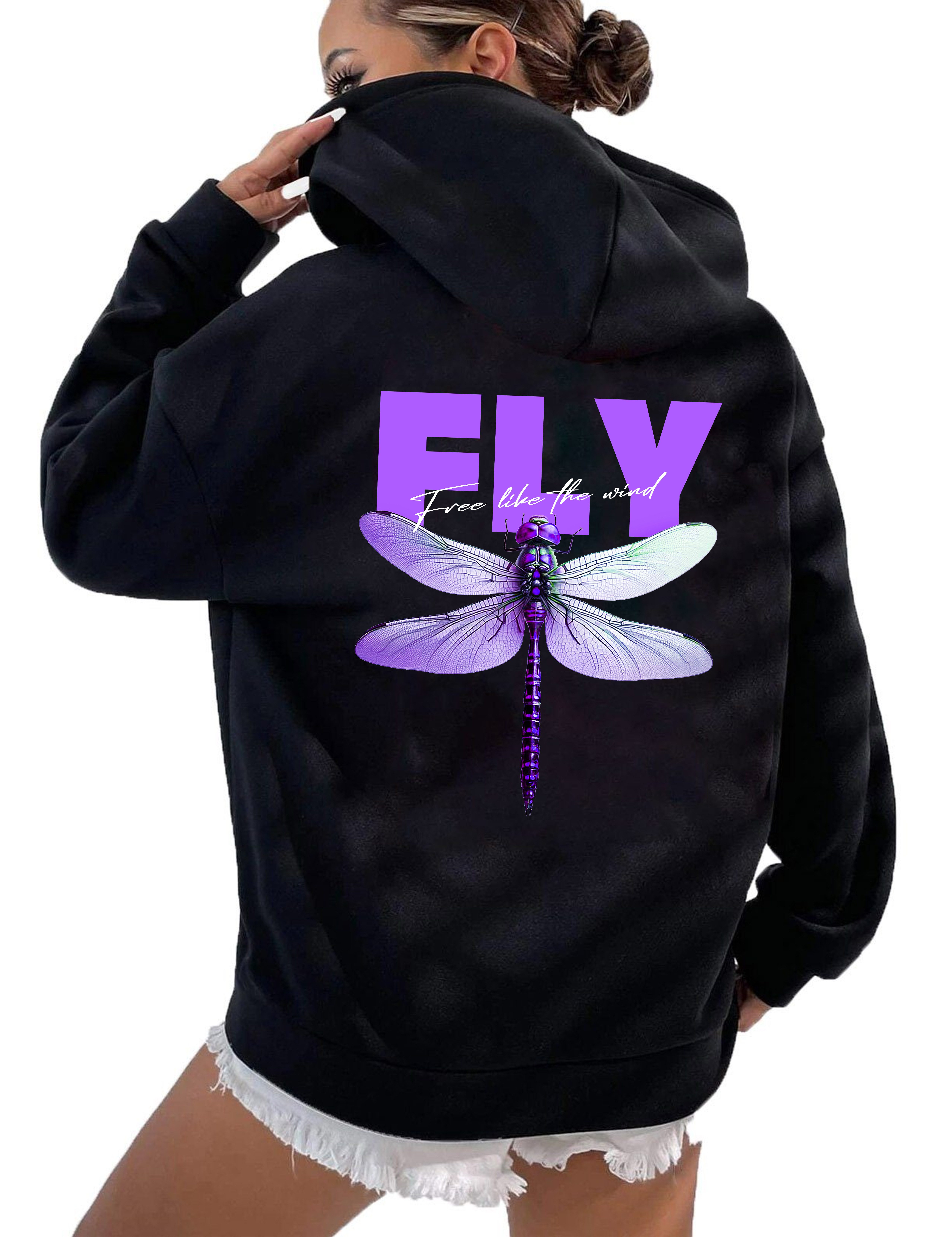 RMK Kapuzenpullover Damen Winter Pullover Fly Libelle