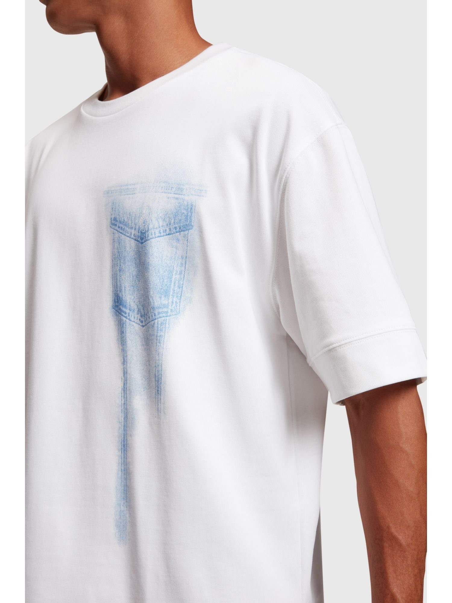 Indigo T-Shirt Denim Esprit (1-tlg) Denim Not mit T-Shirt Print-Detail