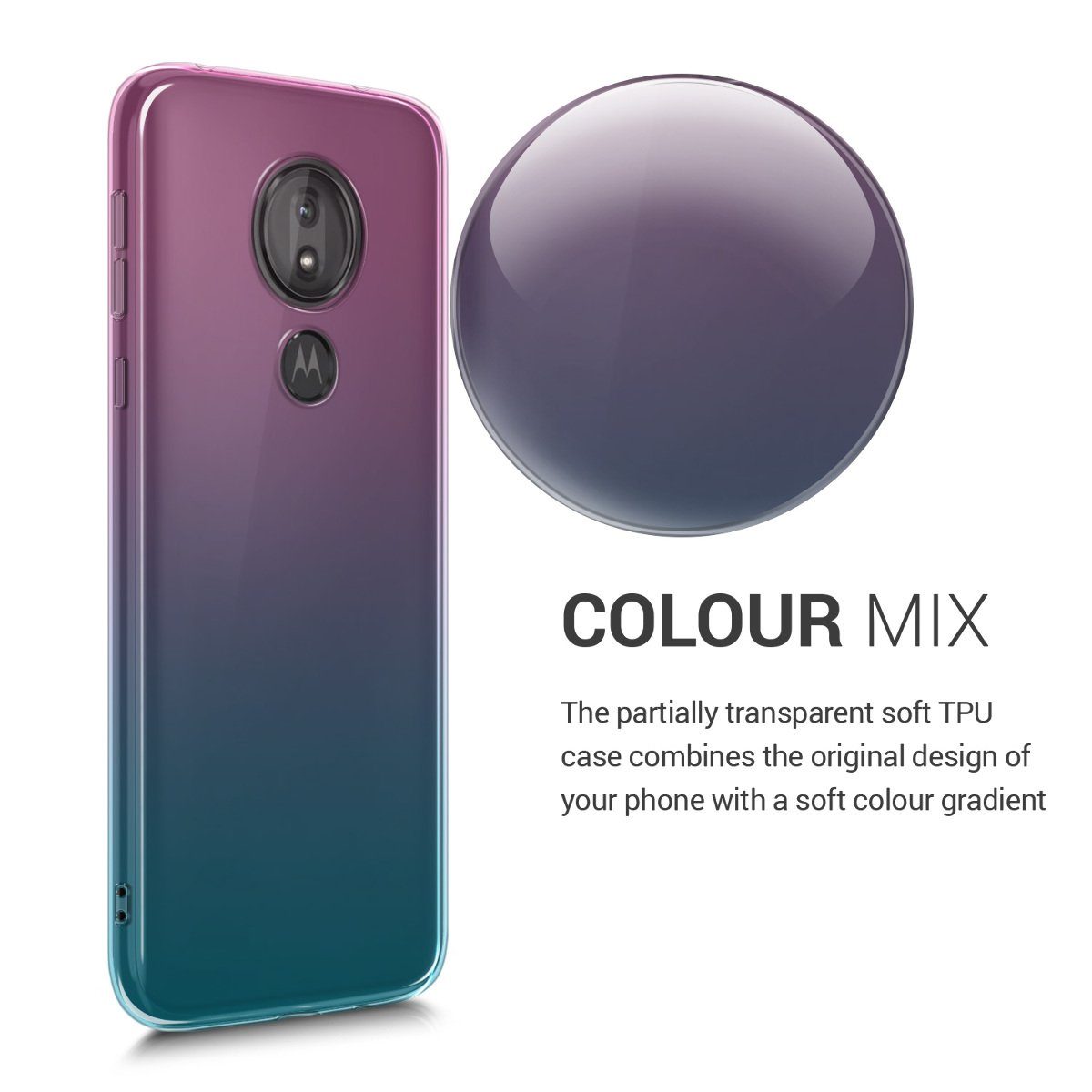 kwmobile Handyhülle Hülle für Motorola Moto G7 Power, TPU Silikon Handy Schutzhülle Cover Case - Zwei Farben Design