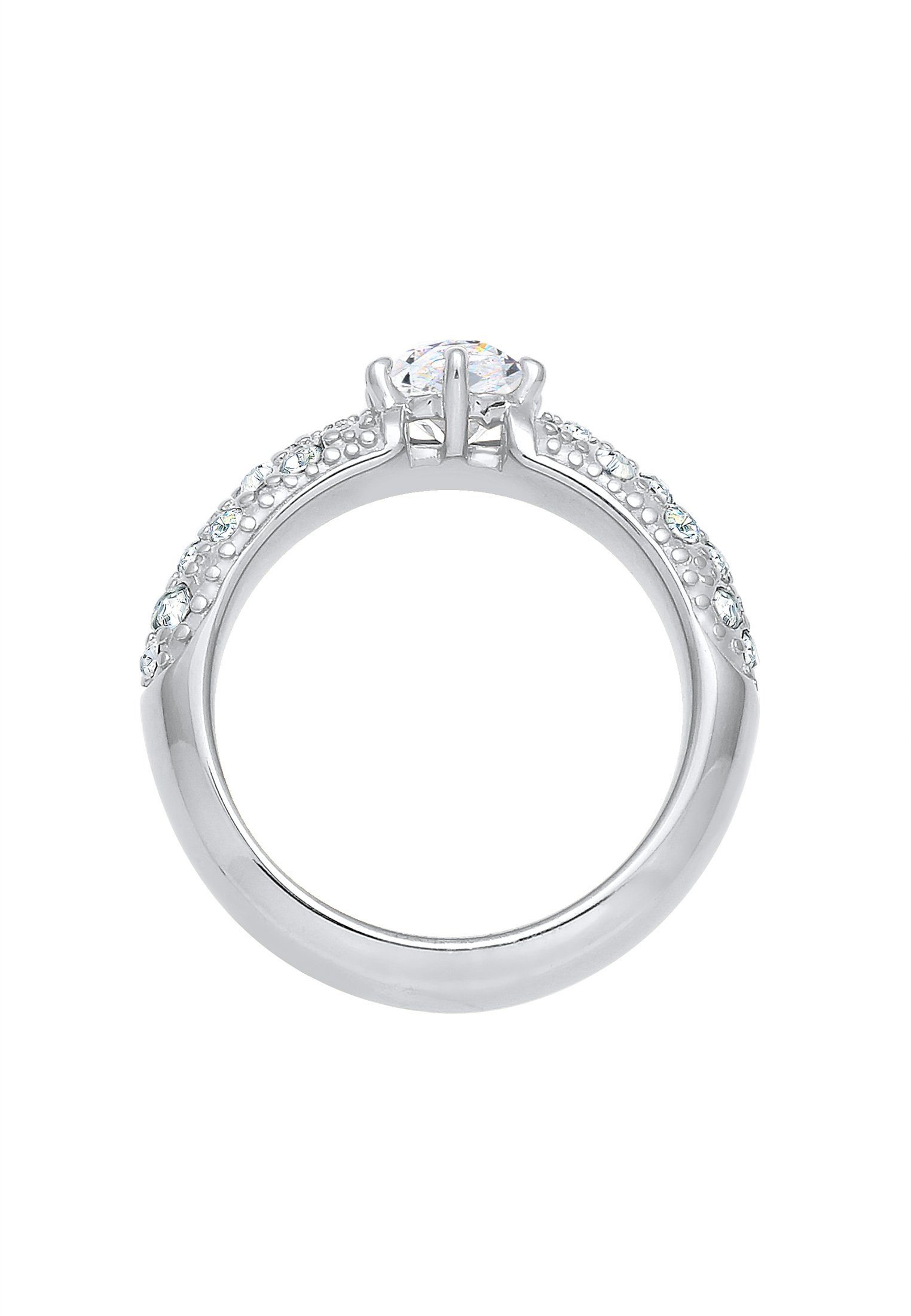 Elli Premium Verlobungsring Weiß 925 Sterling Silber, mit Kristallen von Swarovski®