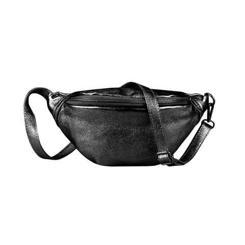 ITALYSHOP24 Schultertasche Made in Italy Damen Leder Gürteltasche Hüfttasche CrossBody Brusttasche Bodybag, als Schultertasche, CrossOver, Umhängetasche tragbar