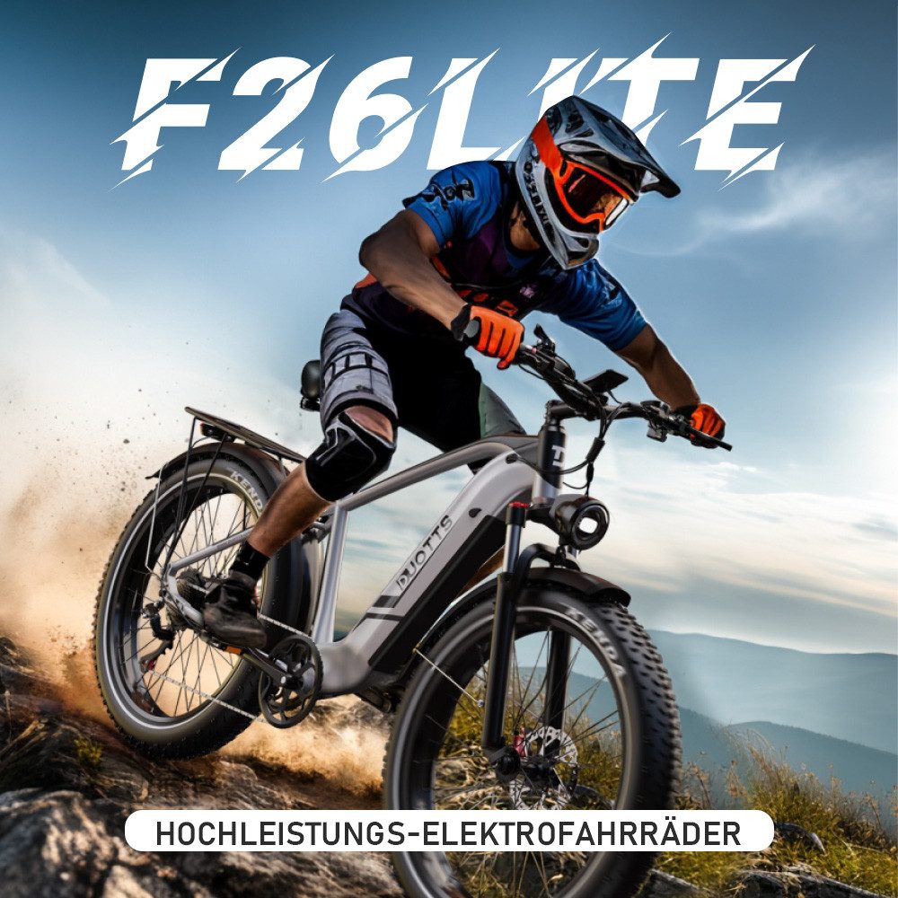 DUOTTS E-Bike Cityrad F26lite Pedelec Damen u. Herren 48V 864Wh 100km 20x4,0 Elektrisches, 7 Gang Shimano Schaltwerk, Kettenschaltung, Heckmotor, 864 Wh, Fat-Tire E-Mountainbike