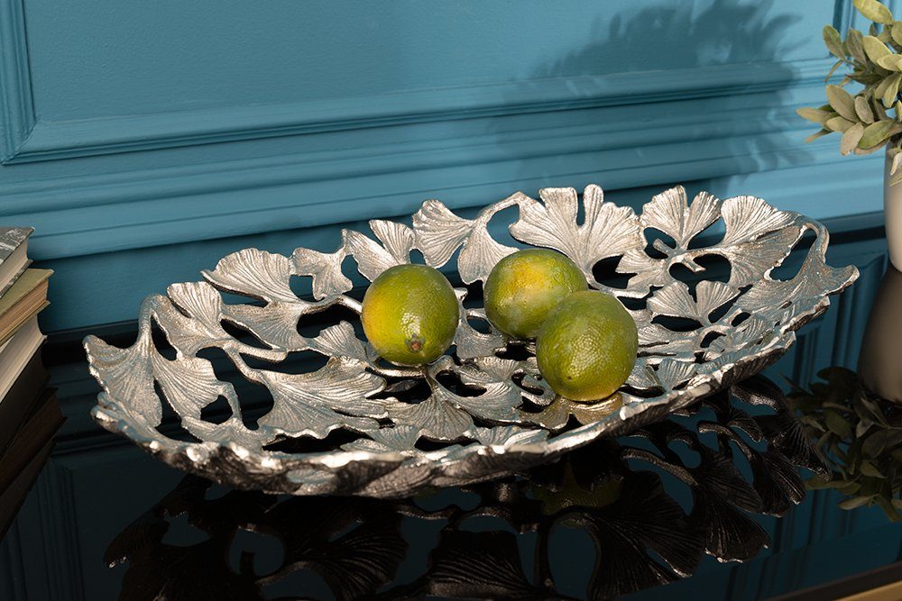 riess-ambiente Dekoschale GINKGO LEAFS 50cm silber günstig online kaufen