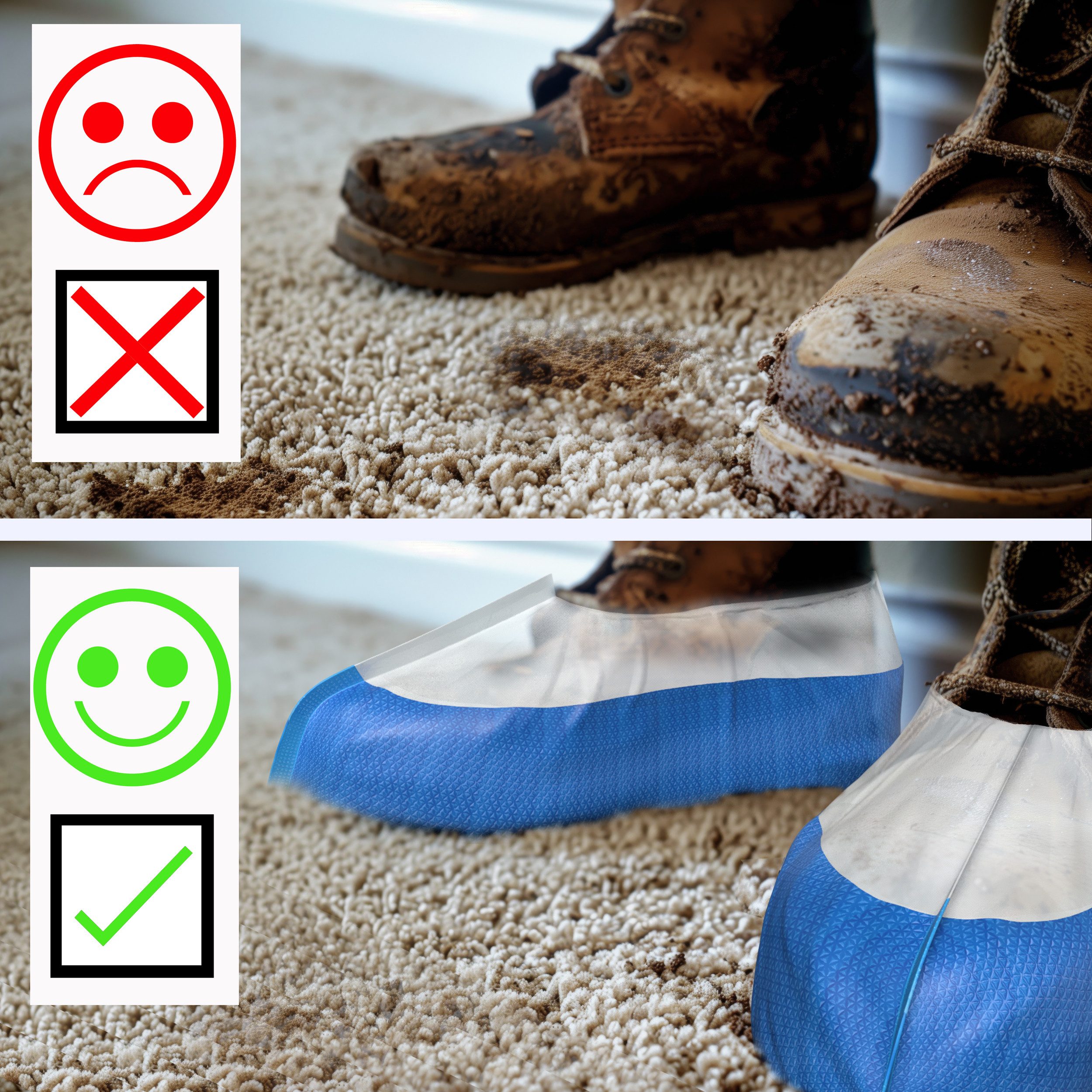 Horn Medical Schuhüberzieher Horn Medical Überschuhe 50 Stk aus extra starkem Vliesstoff Gr. 36-45 (Spar-Set, 50-St., anti-slipping Beschichtung) private / gewerbliche Nutzung, stabil, wasserabweisend