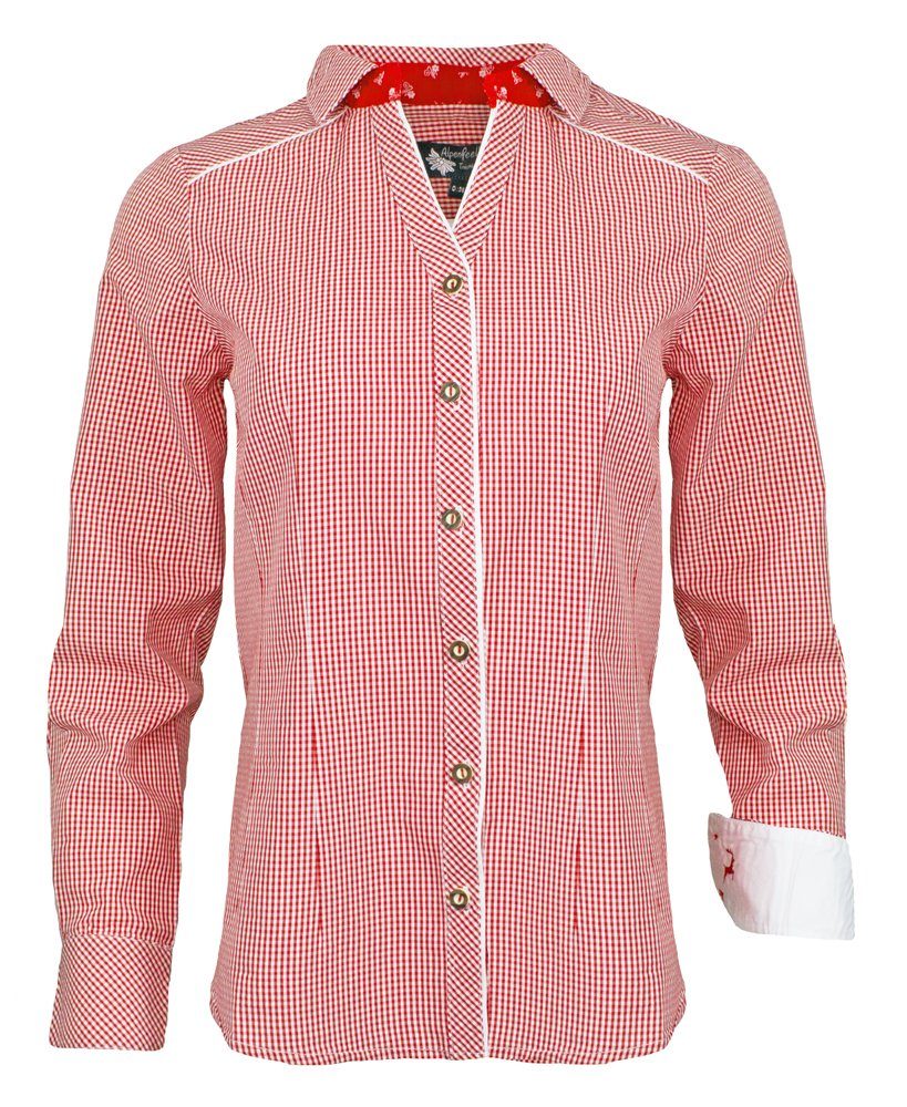 Trachtenbluse Maddox Damen Langarm Trachtenbluse Innsbruck - Rot