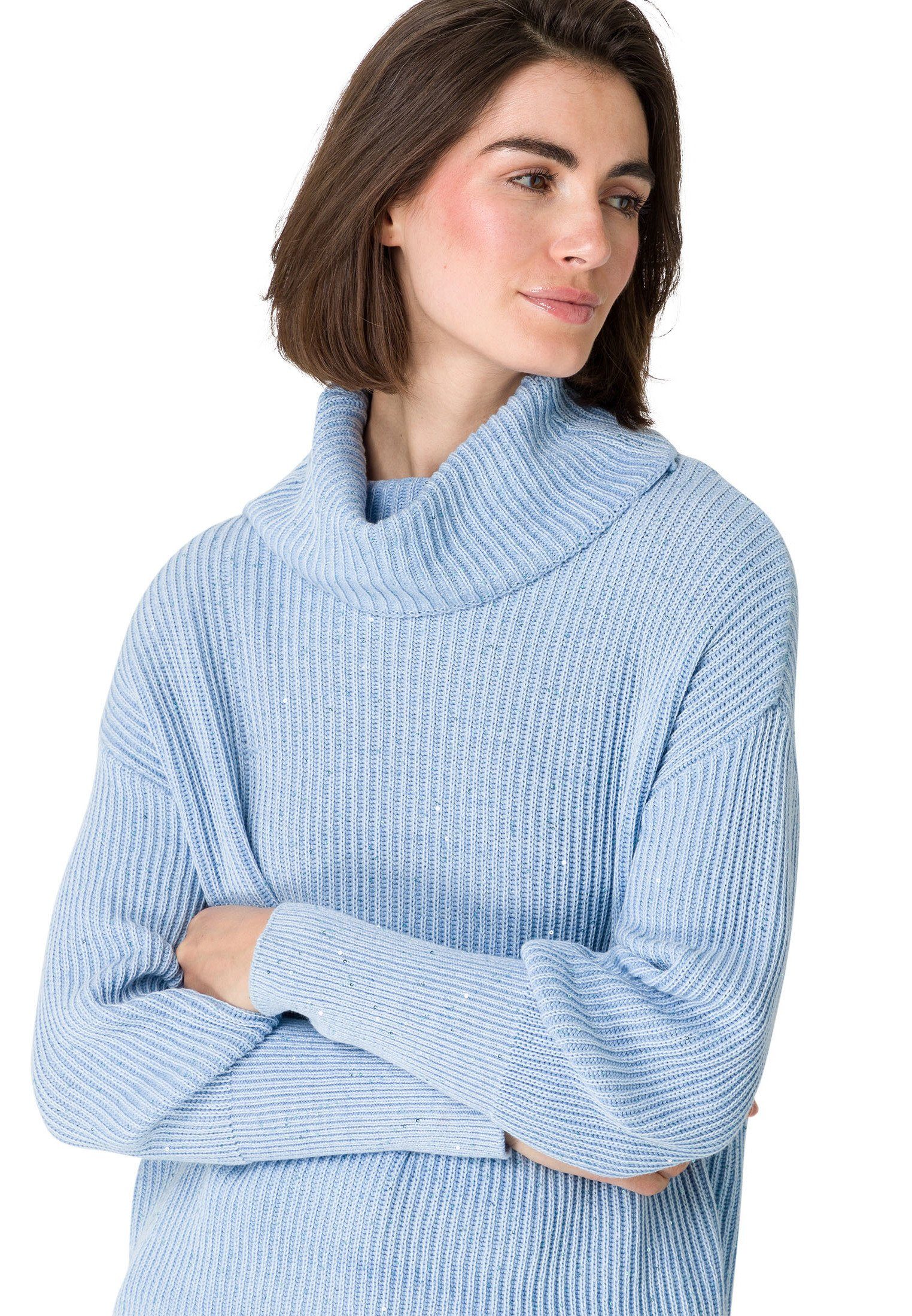 Strickpullover Pailletten BlueBlue Pailletten Zero (1-tlg) mit Light