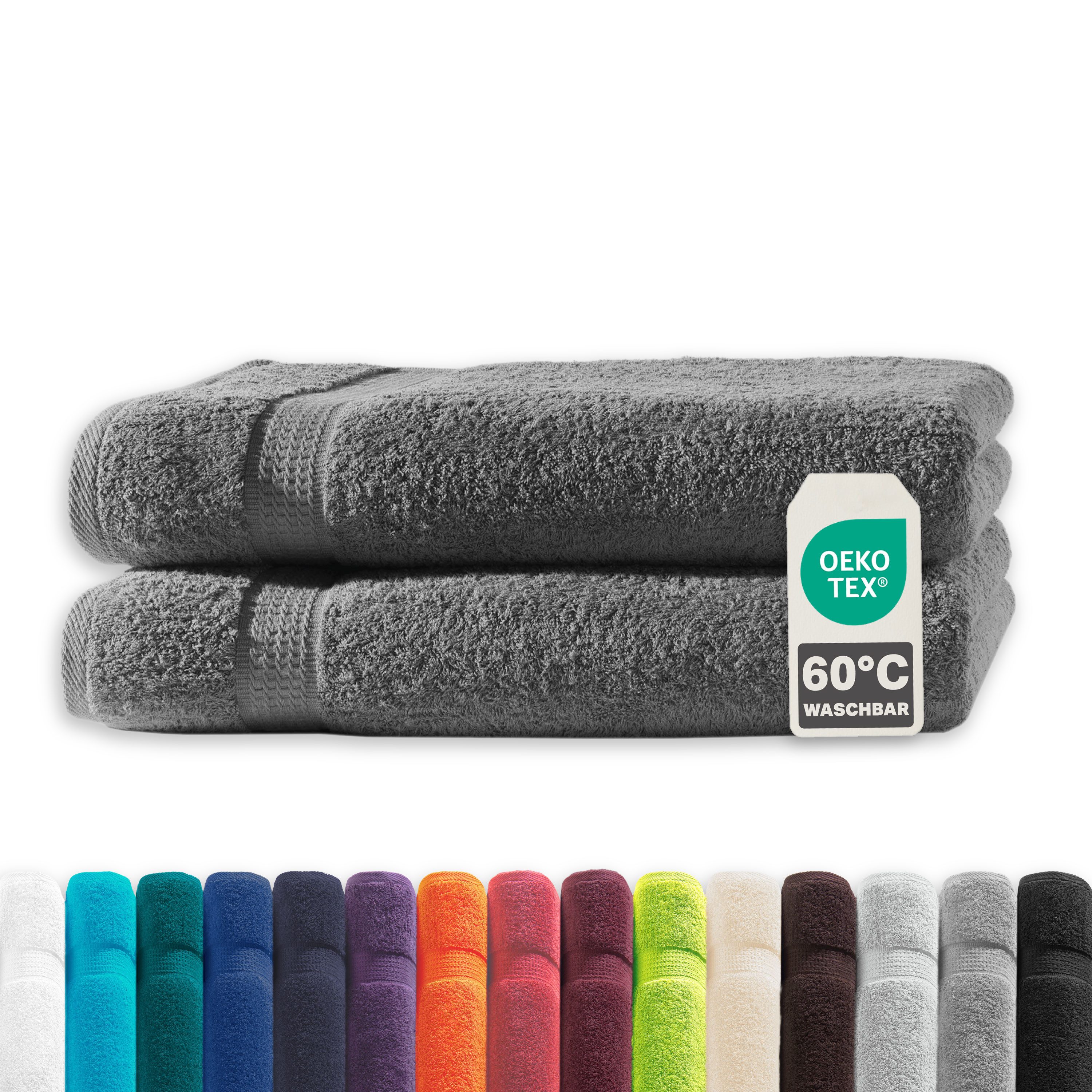 Devior Handtuch Set Frottierserie Elegance in vielen Farben, hochwertig mit 500 g/m², Duschtücher - 100% Baumwolle (Spar-Set, 2-St), 70x140 cm, saugstark, schnelltrocknend & geruchsneutral