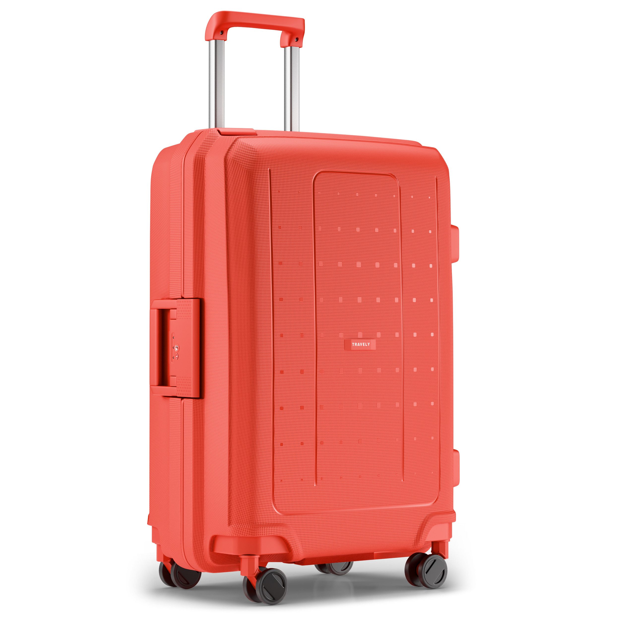 Travely Koffer Polypropylen Koffer XL 65cm - Reisekoffer, Hartschalenkoffer, Trolley, 4 Rollen, Designed in Germany, austauschbare Griffe und Rollen