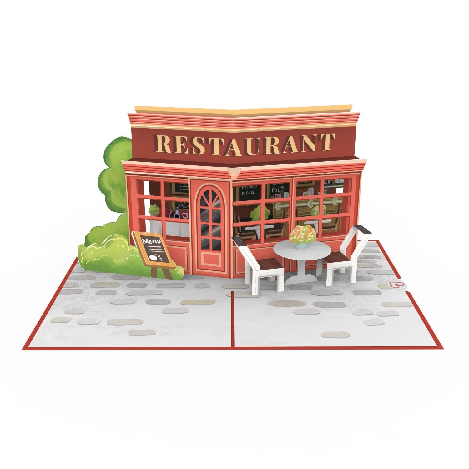 papercrush Geschenkkarte Restaurant Pop-Up Karte, Handgemacht, Lasergeschnitten, Pop Up