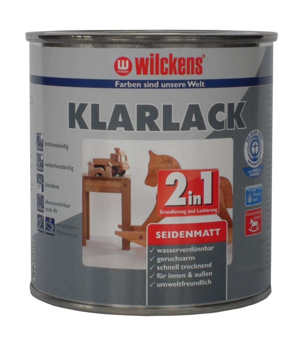 Wilckens Farben Klarlack 750 ml Klarlack 2in1 Seidenmatt Farblos seidenmatt