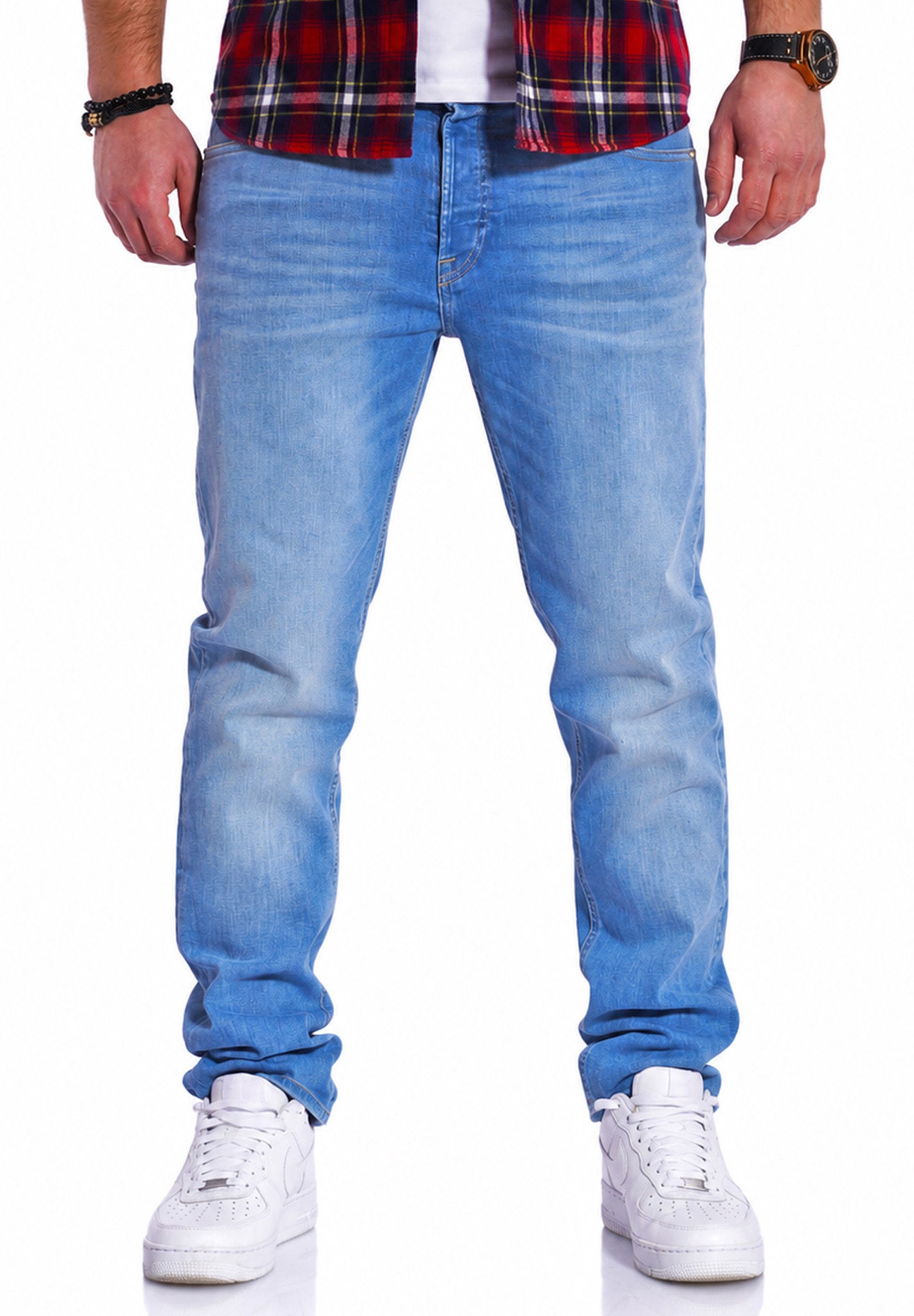 Jack & Jones Regular-fit-Jeans CLARK JJARIS Original Denim Hose mit Stretch Herren Clark Jeans Regular Fit Hose