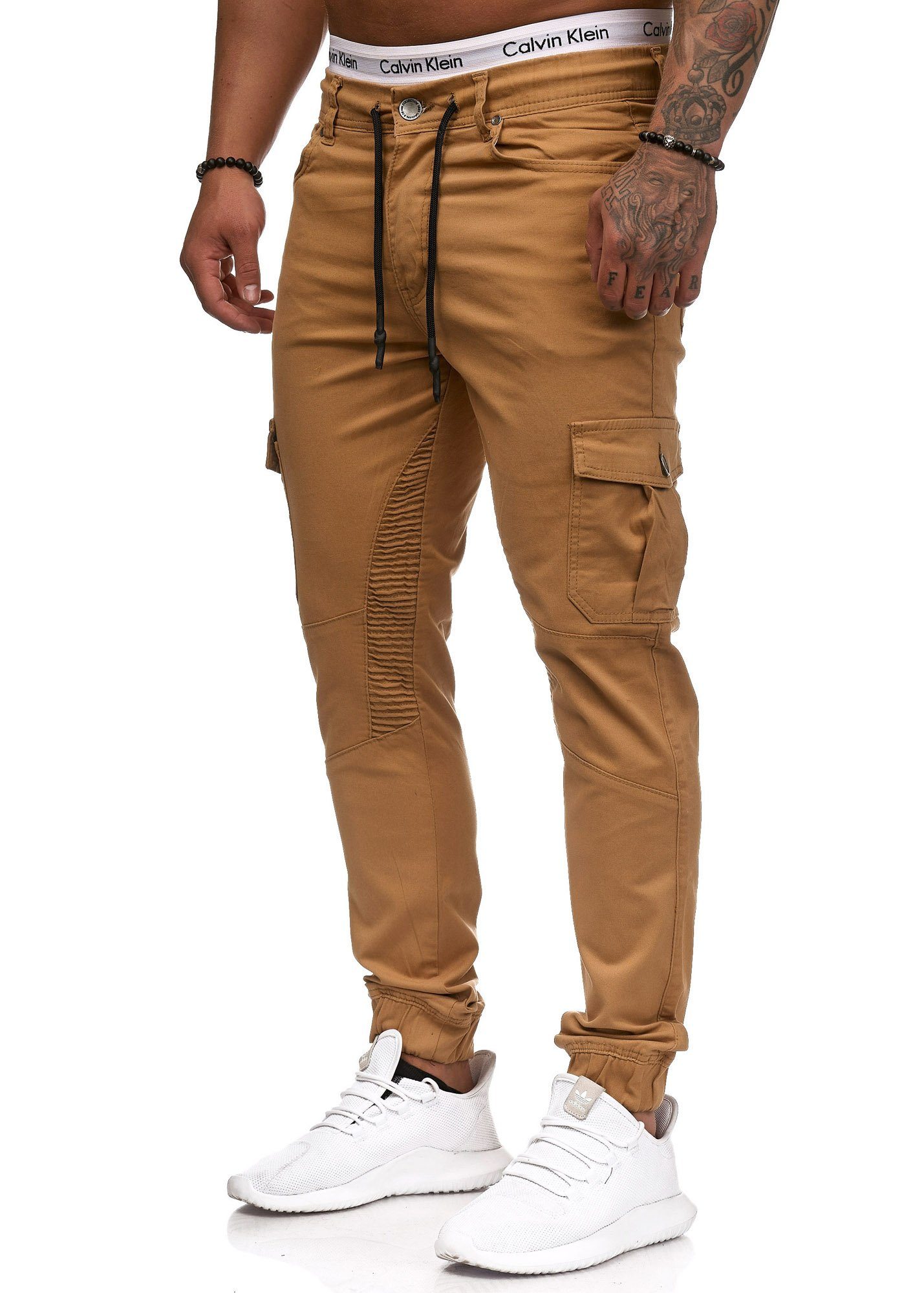 OneRedox Straight-Jeans 3207C Freizeit Casual 1-tlg) Cargohose Business Streetwear, (Chino Beige