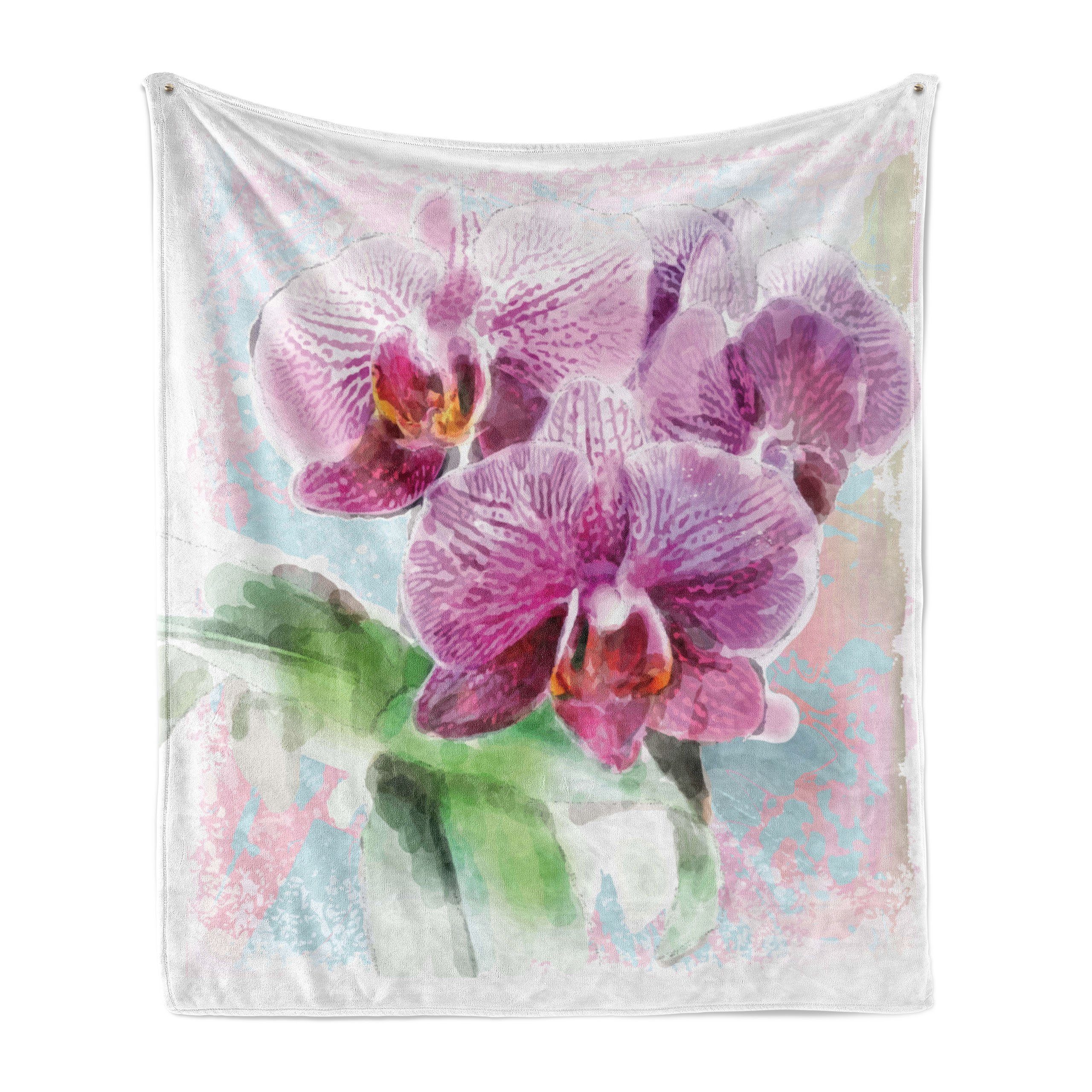 Wohndecke Abakuhaus, und Pflanzen den Innen- Kunst Außenbereich, Orchideen Gemütlicher Posy hawaiianischer Plüsch für