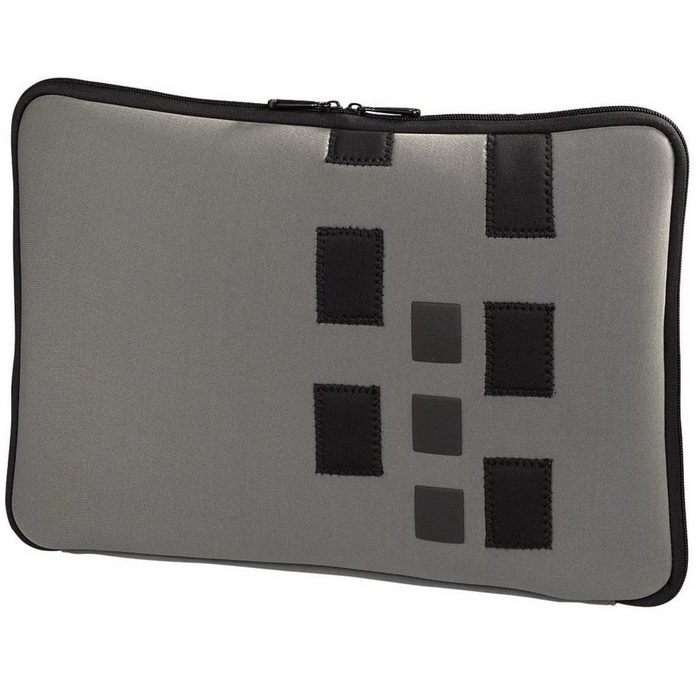 Hama Laptoptasche Notebook-Sleeve Cuboid Neopren Grau Gepolsterte Business Laptop-Hülle Tragegriff Notebook-Fach mit Reißverschluss passend für 17" 17 1" 17 3" Zoll Laptop