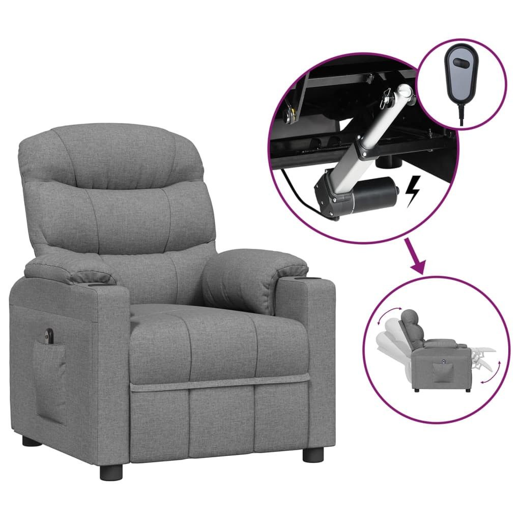 vidaXL Sessel Relaxsessel Elektrisch Hellgrau Stoff günstig online kaufen