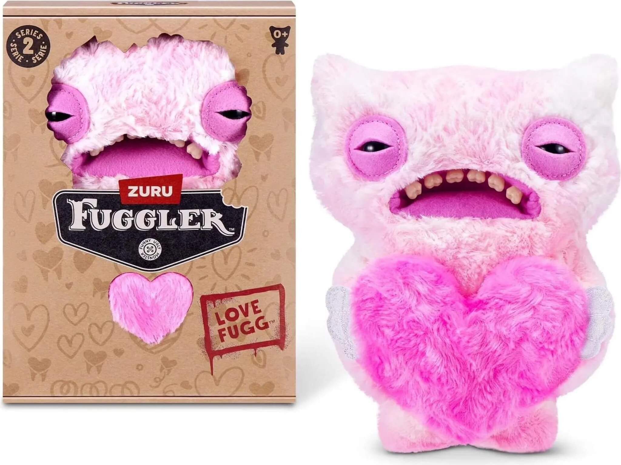 ZURU Plüschfigur ZURU 15774B - Fuggler Love Fugg 23 cm - Wide Eyed Weirdo (Pink)