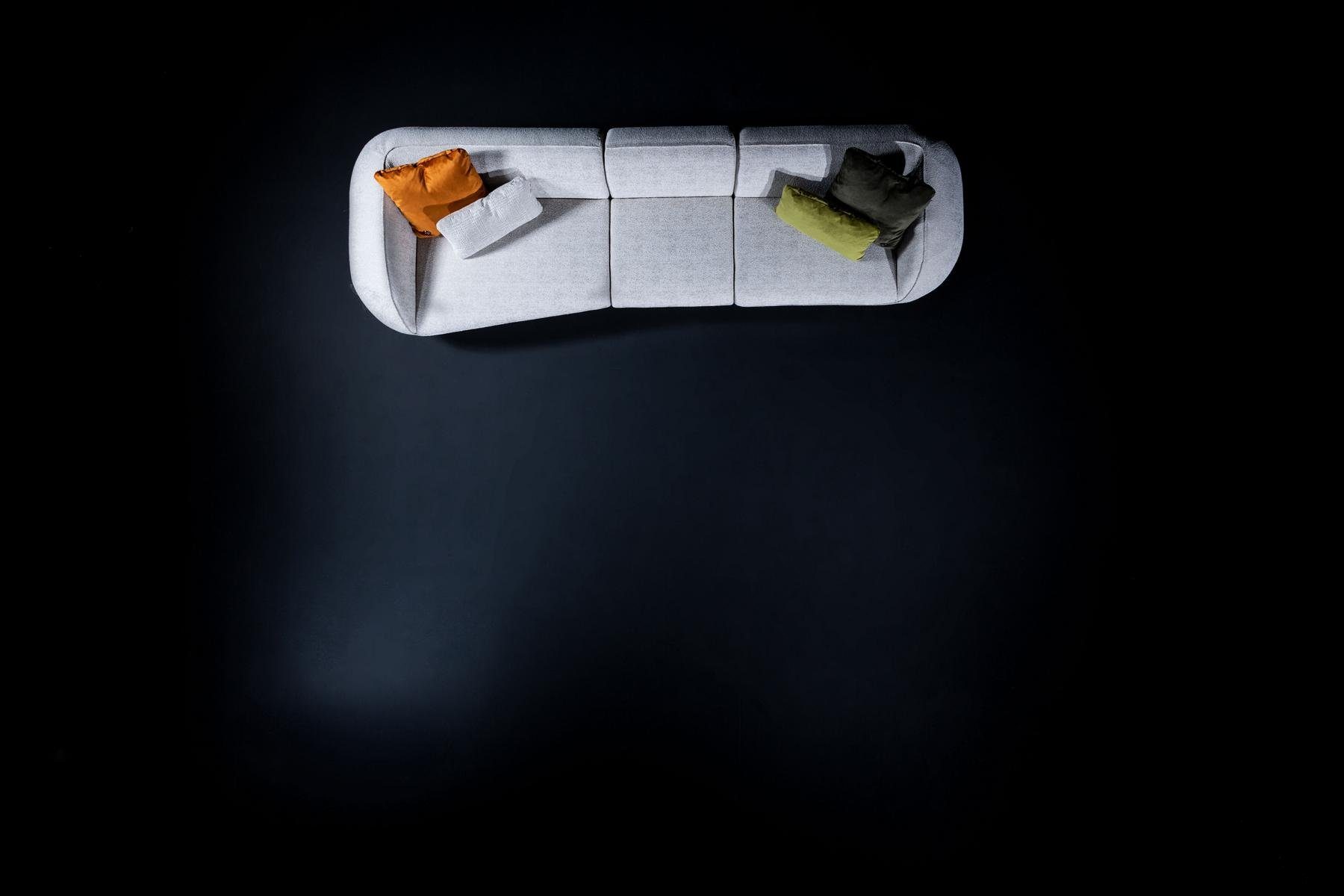 Big-Sofa Europe Luxus Made Polstermöbel, Sofa Teile, Wohnzimmer Graues Fünfsitzer 3 in Designer JVmoebel