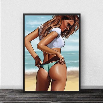 TPFLiving Kunstdruck (OHNE RAHMEN) Poster - Leinwand - Wandbild, GTA V - Grand Theft Auto Videospiel - (Illustrationen aus einem der erfolgreichsten Videospiele der Welt), Leinwand bunt - Größe 13x18cm