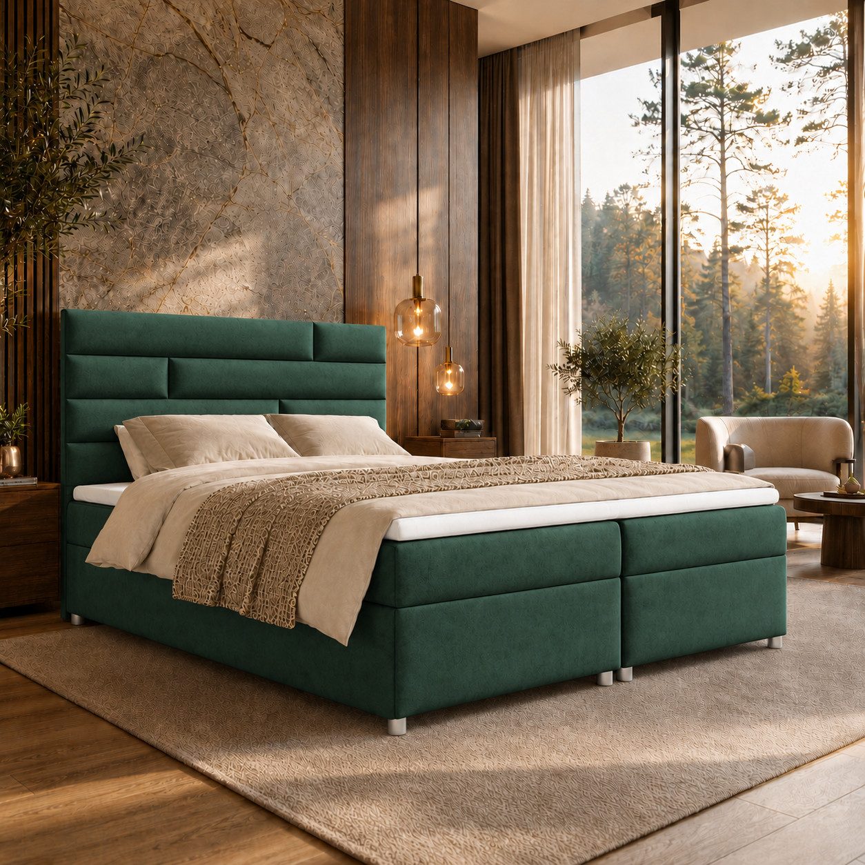 Best for Home Boxspringbett mit Stauraum Doppelbett Trinity K-5 Topper 7-Zonen Komfort – modern (Komplett-Set, 1-St., 140x200 160x200 180x200 200x200 cm), Handwerksqualität, TOP Preis-Leistungs-Verhältnis