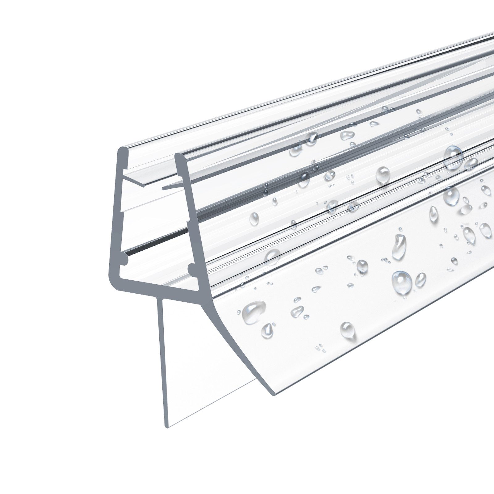 EMKE Duschdichtung Ersatzdichtung Wasserabweiser Duschdichtung Schwallschutz 1set, L: 100 cm, L: 60cm-100 cm,(1-St,für Glastür Duschtür Duschkabine,Dusche Dichtung)