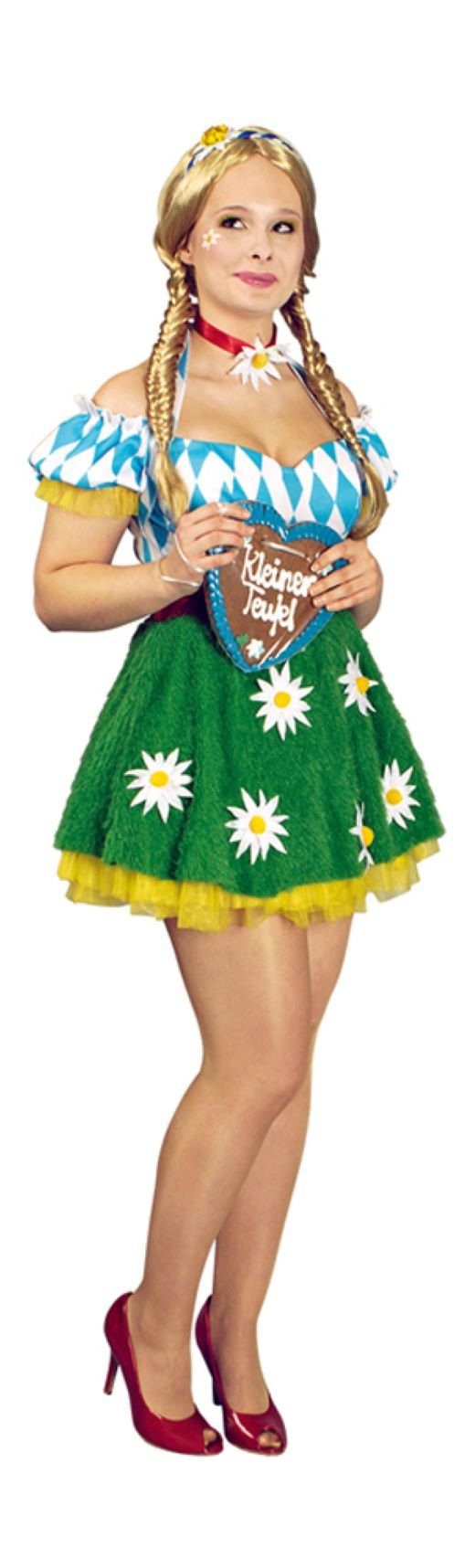 Das Kostümland Kostüm Oktoberfest Wiesn Kleid für Damen, Dirndl Kostüm