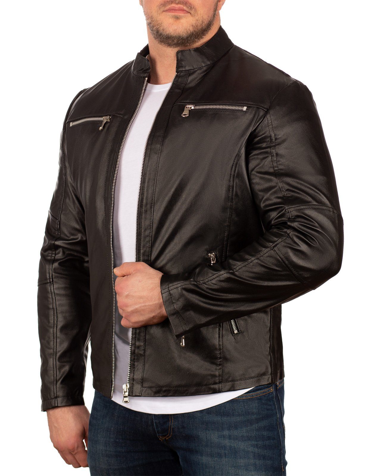 Reichstadt Lederjacke Herren Übergangsjacke 20RS25PU Kunstleder günstig online kaufen