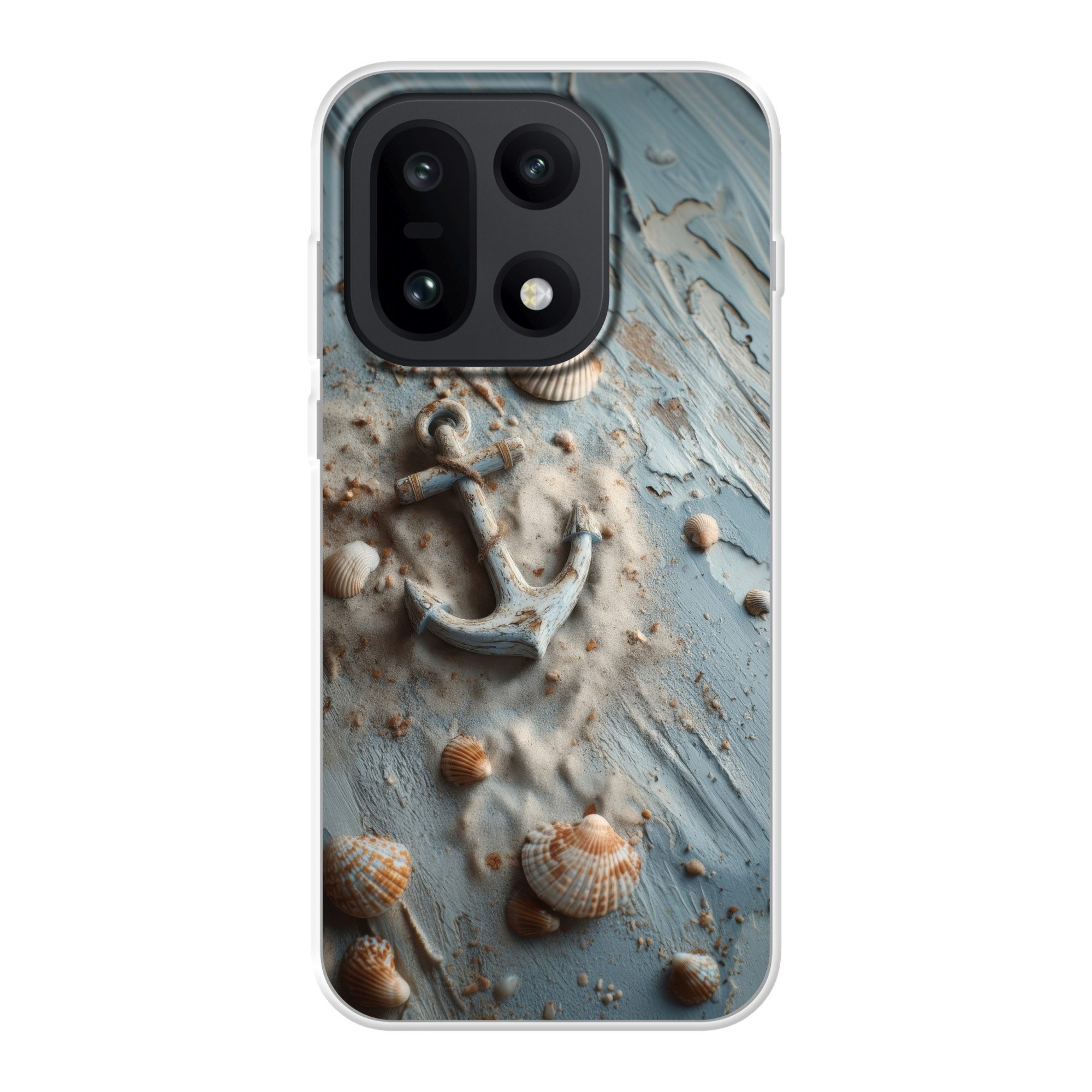 MuchoWow Handyhülle für OnePlus 15 Anker - Holz - Muscheln - Sand, Phone Case, Silikon, Schutzhülle Dünn