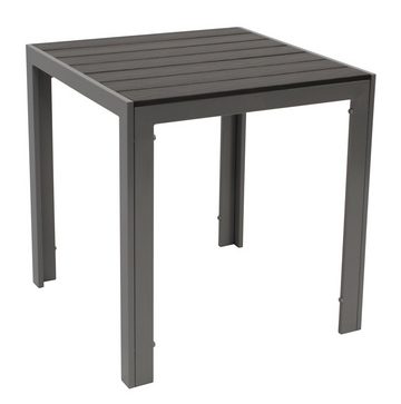 DEGAMO Garten-Essgruppe SORANO, (5-tlg), Tisch 70x70cm, Aluminium + Kunstholz + Kunstgewebe schwarz