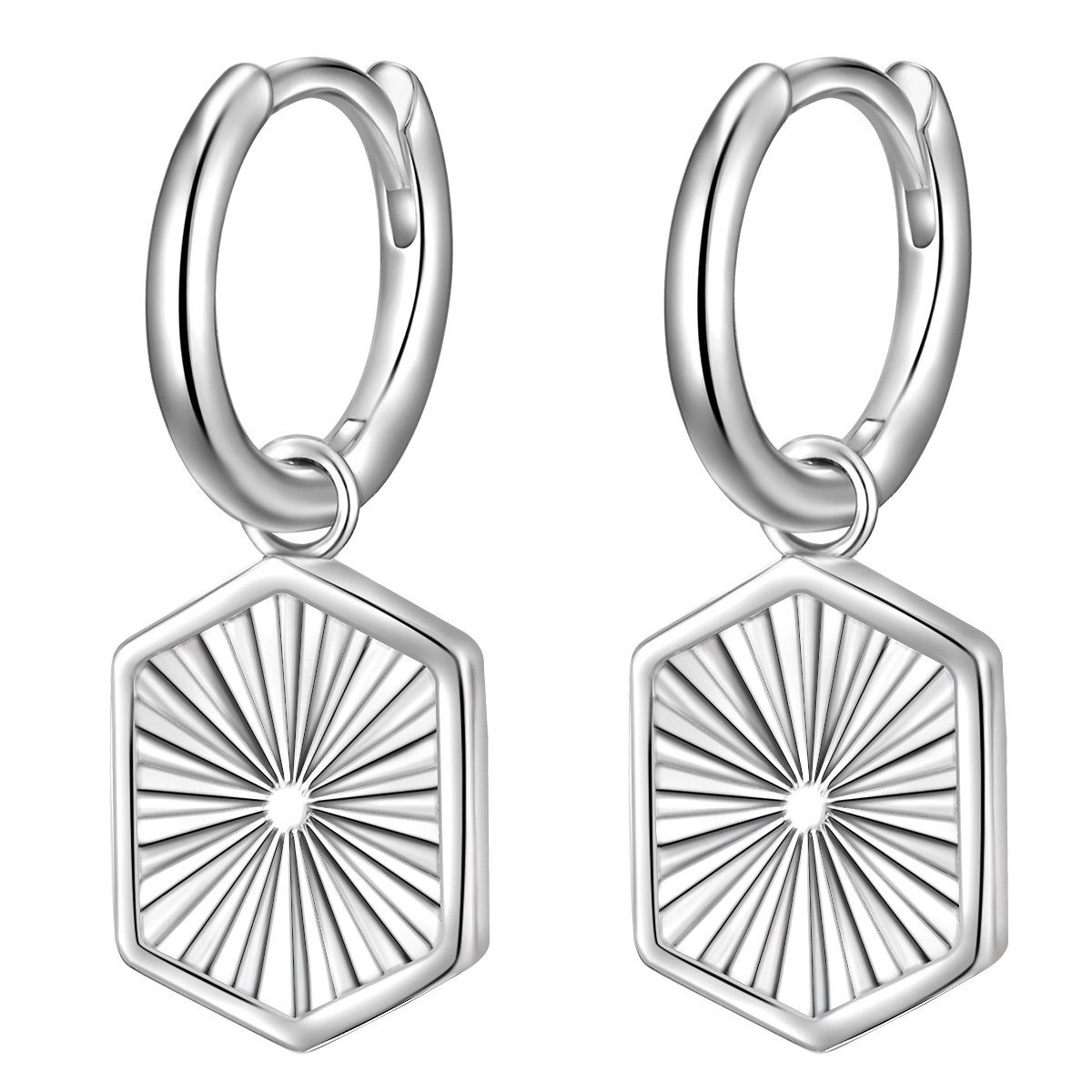 Glanzstücke München Paar Creolen Geometrische Form silber, aus Sterling Silber