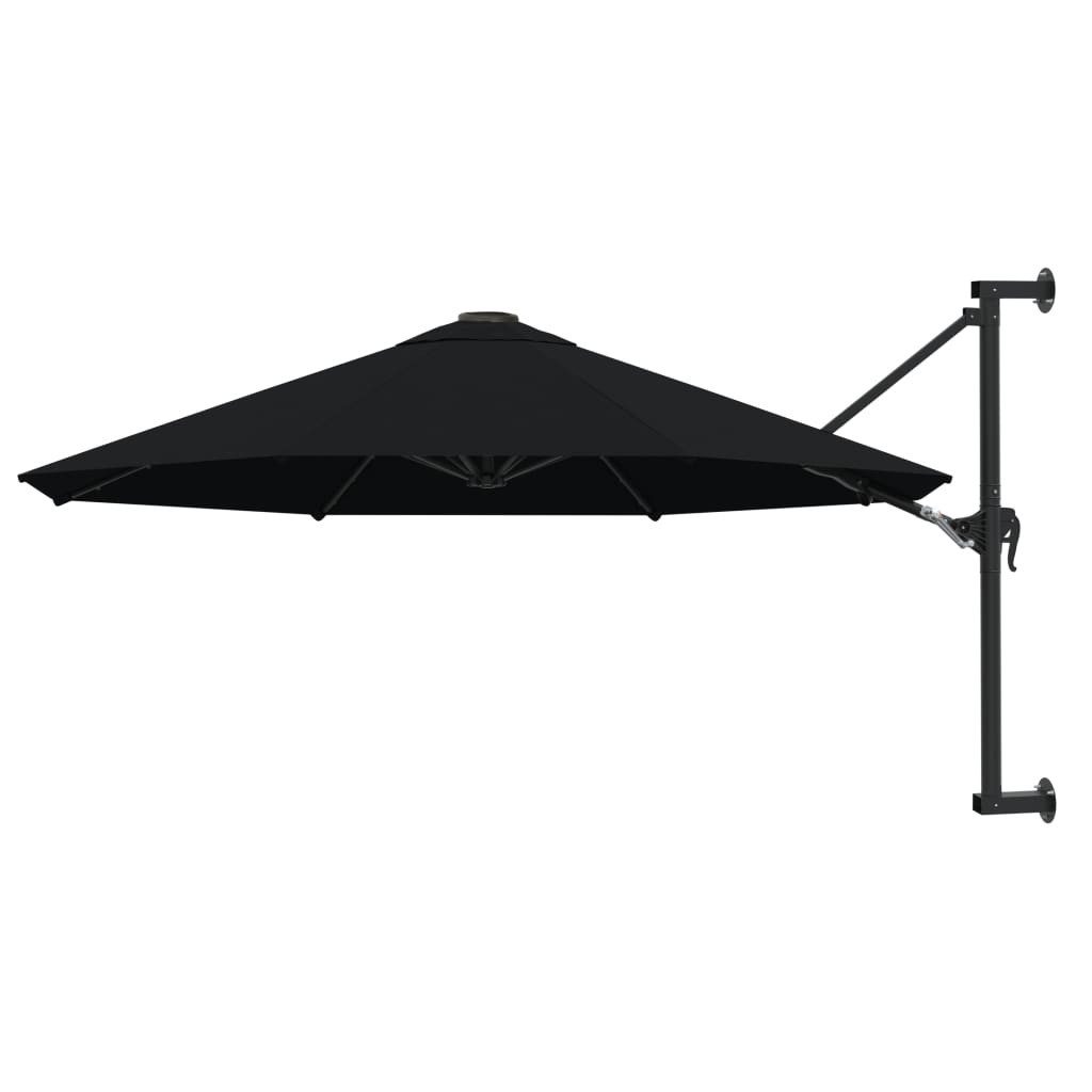 Sonnenschirm Sonnenschirm zur Wandmontage mit Metall-Mast 300 cm Schwarz