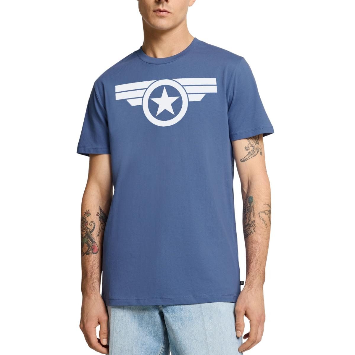 T-Shirt Avengers Captain America Sternmotiv Männer Premium T-Shirt