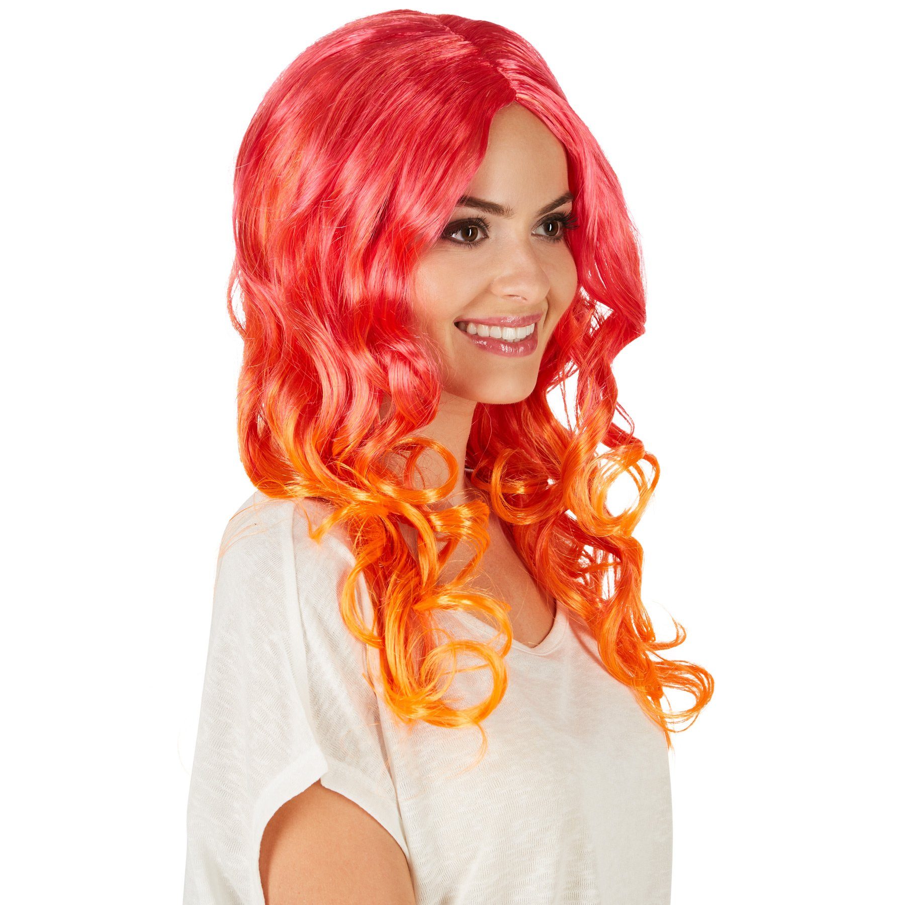 dressforfun Kostüm-Perücke Frauenperücke Locken Ombré