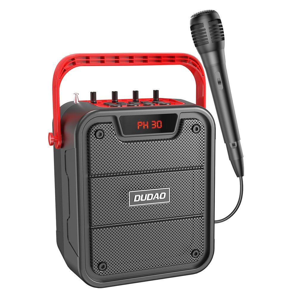 Wireless 5.0 10W 4800mAh Mikrofon Karaoke System Schwarz Bluetooth-Lautsprecher