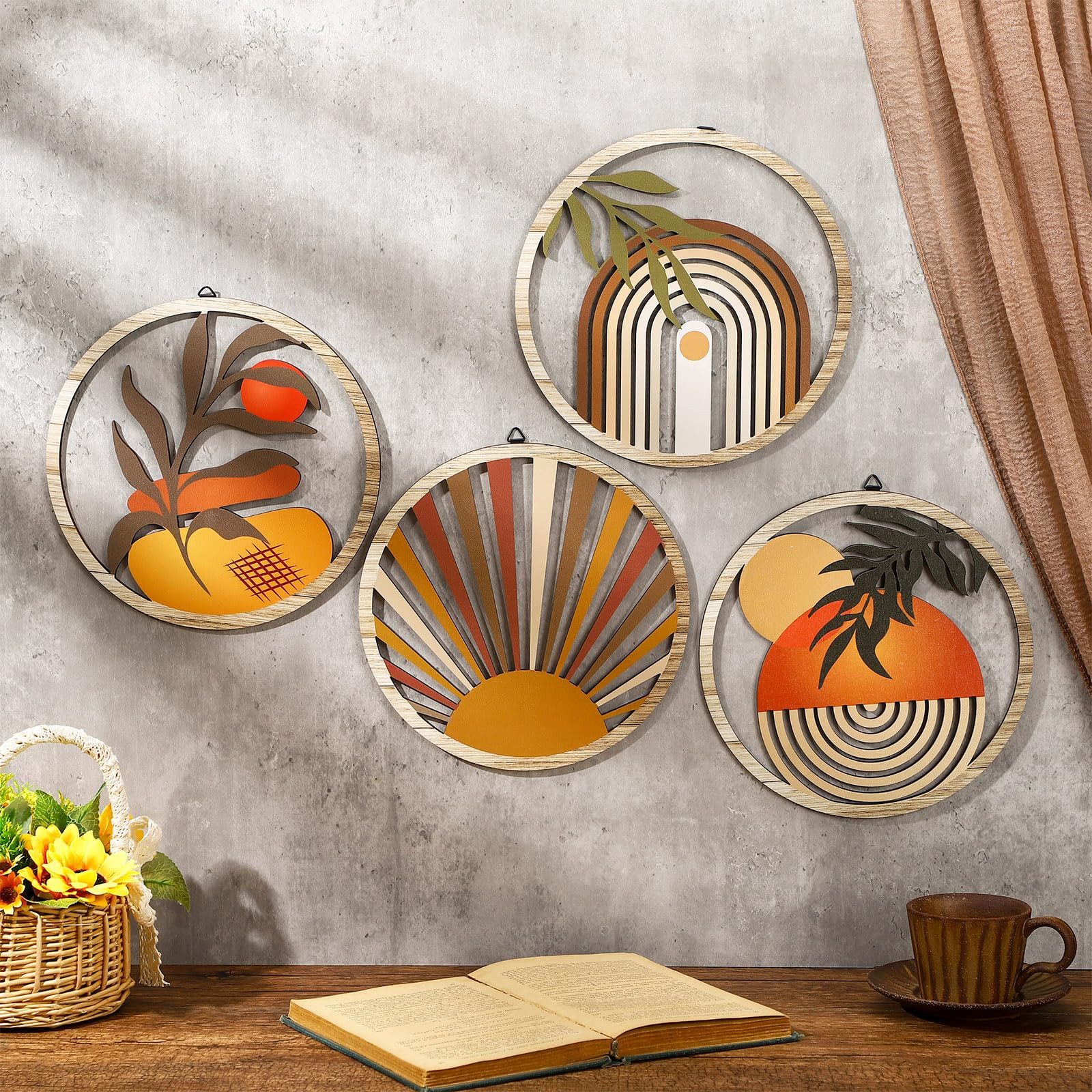 BlingBin Wanddekoobjekt 4 Stück Boho-Wandkunst aus günstig online kaufen